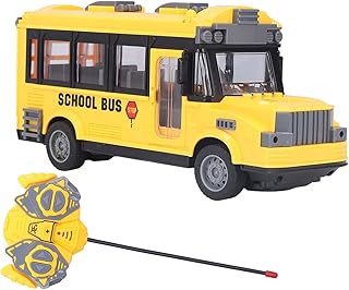 plplaaoo Toy Bus,School Bus Toy, Toy School Bus,1/30 Scale Body Lights Forward Backward Function Yellow Battery Power Supply Plastic Material RC Car,School Bus Toys for Kids Above 3ages
