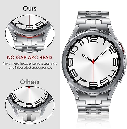 Miniatura 3 de CHANCHY Correa de acero inoxidable para Samsung Galaxy Watch 6, pulsera sin brecha con cierre magnético, correa de metal para Galaxy Watch 5 Pro 5 4