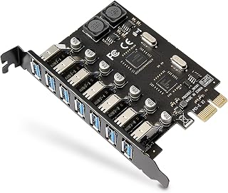 YTDTKJ PCIE Expansion USB 3.0 Card 7 Ports PCI Express,5Gbps PCI-e USB3 for Windows XP/7/8/8.1/10 /Linux/32-bit or 64-bit whql Certified Drivers,with Two NEC Chip No Need Additional Power Supply