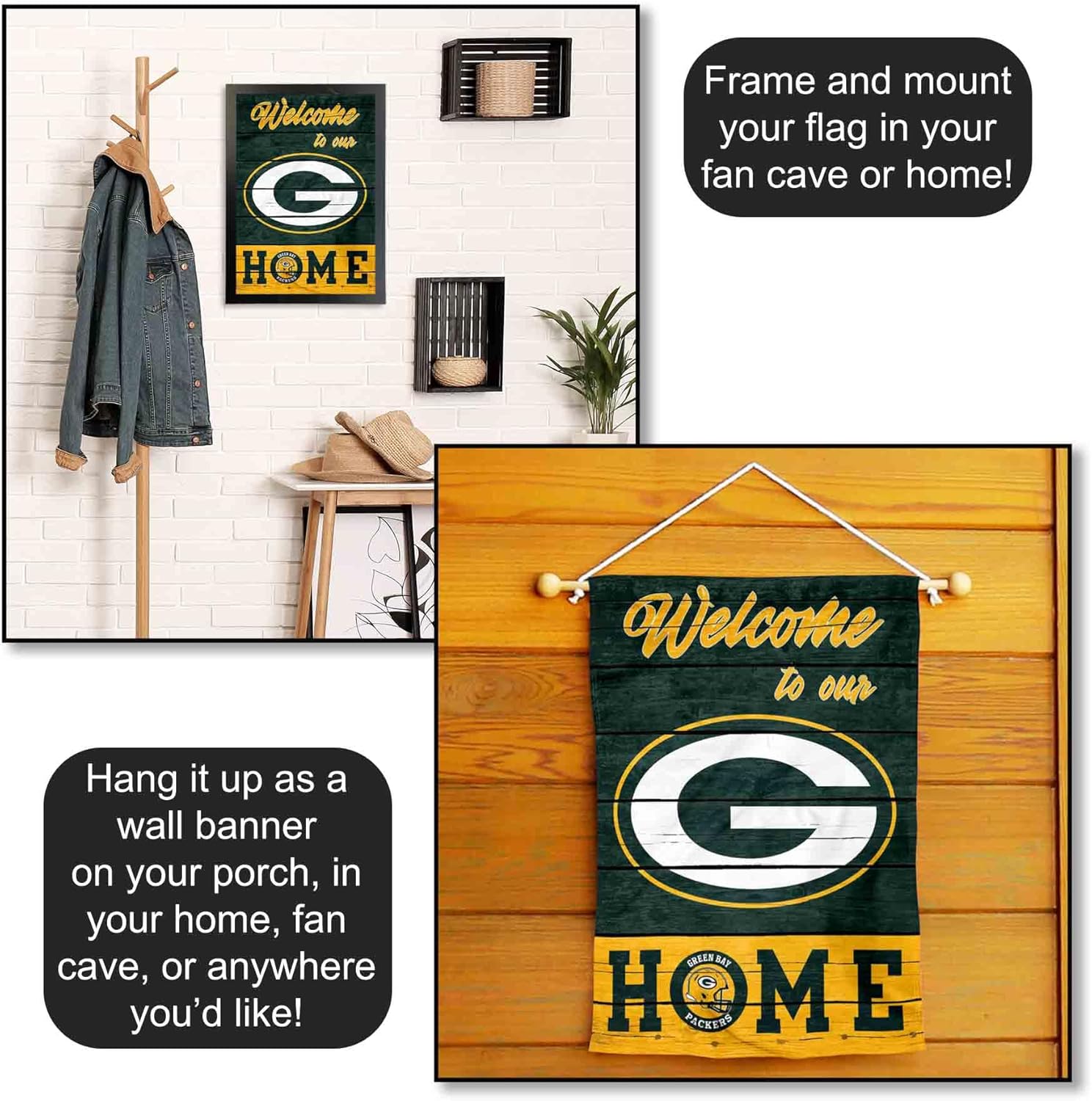 Green Bay Packers Welcome Home Decorative Garden Flag Double Sided Banner - Image 5