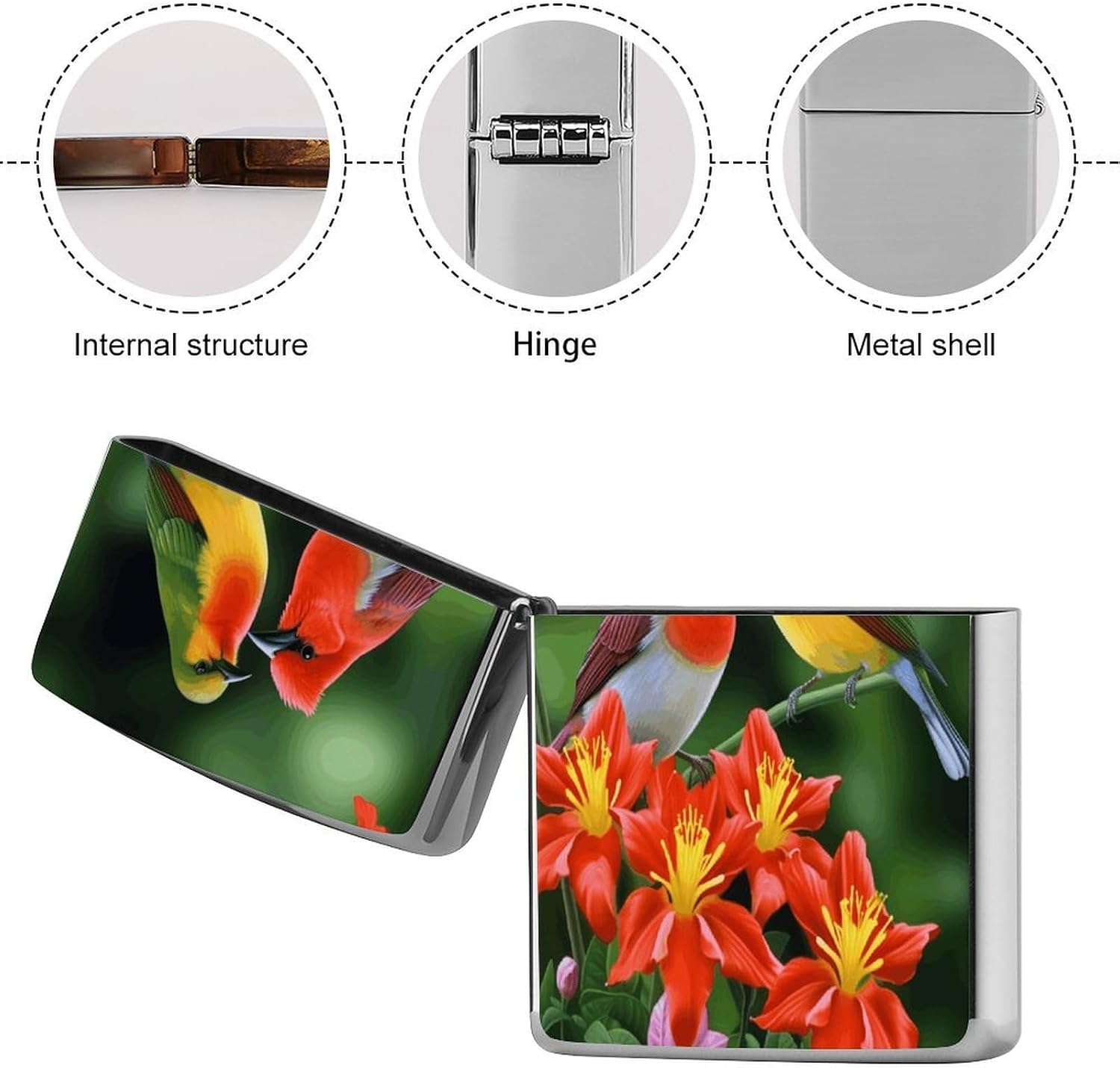 Birds with Flowers Lighter Case Cover Lighter Shell