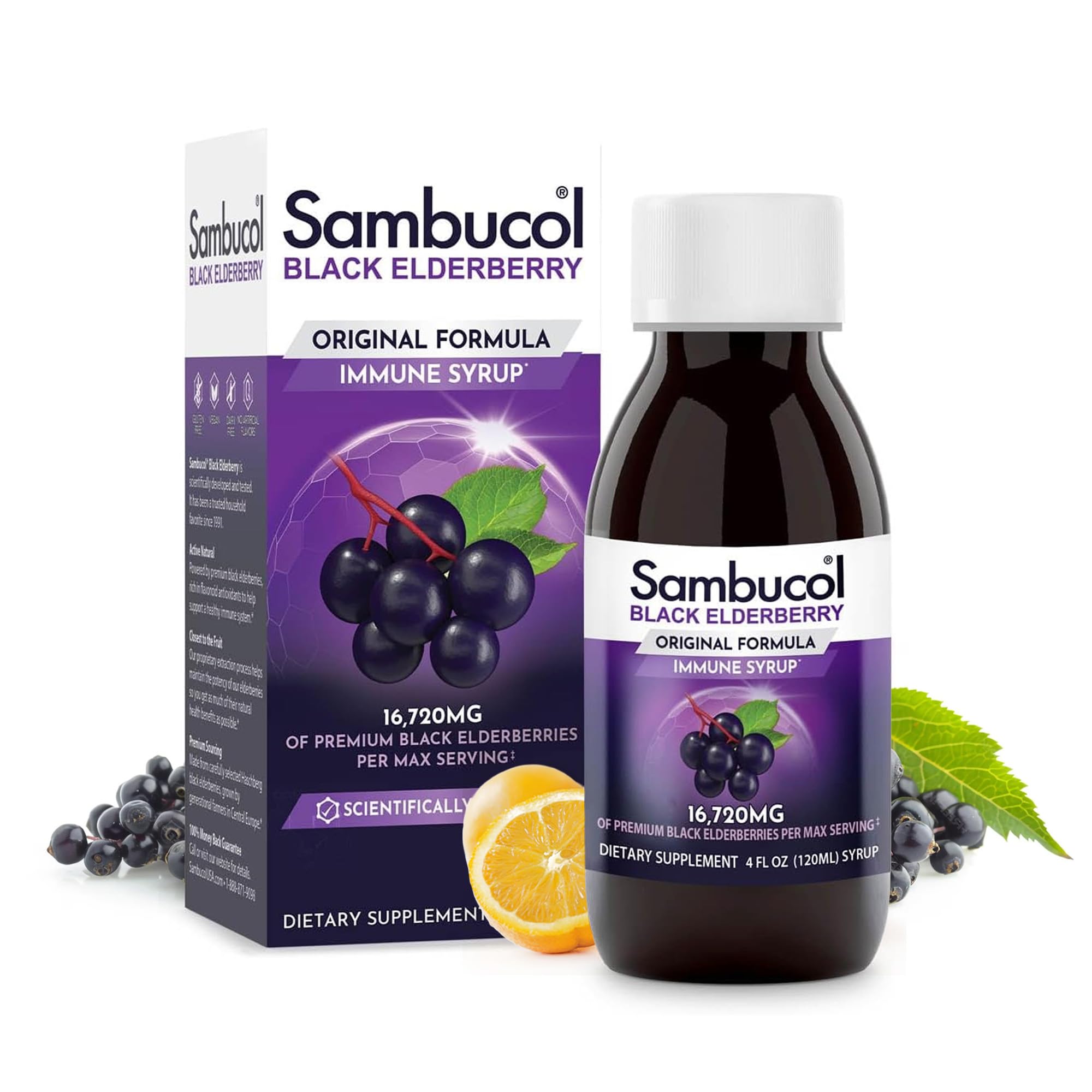 Sambucol, Black Elderberry Syrup, Original Formula, 4 fl oz (120 ml)