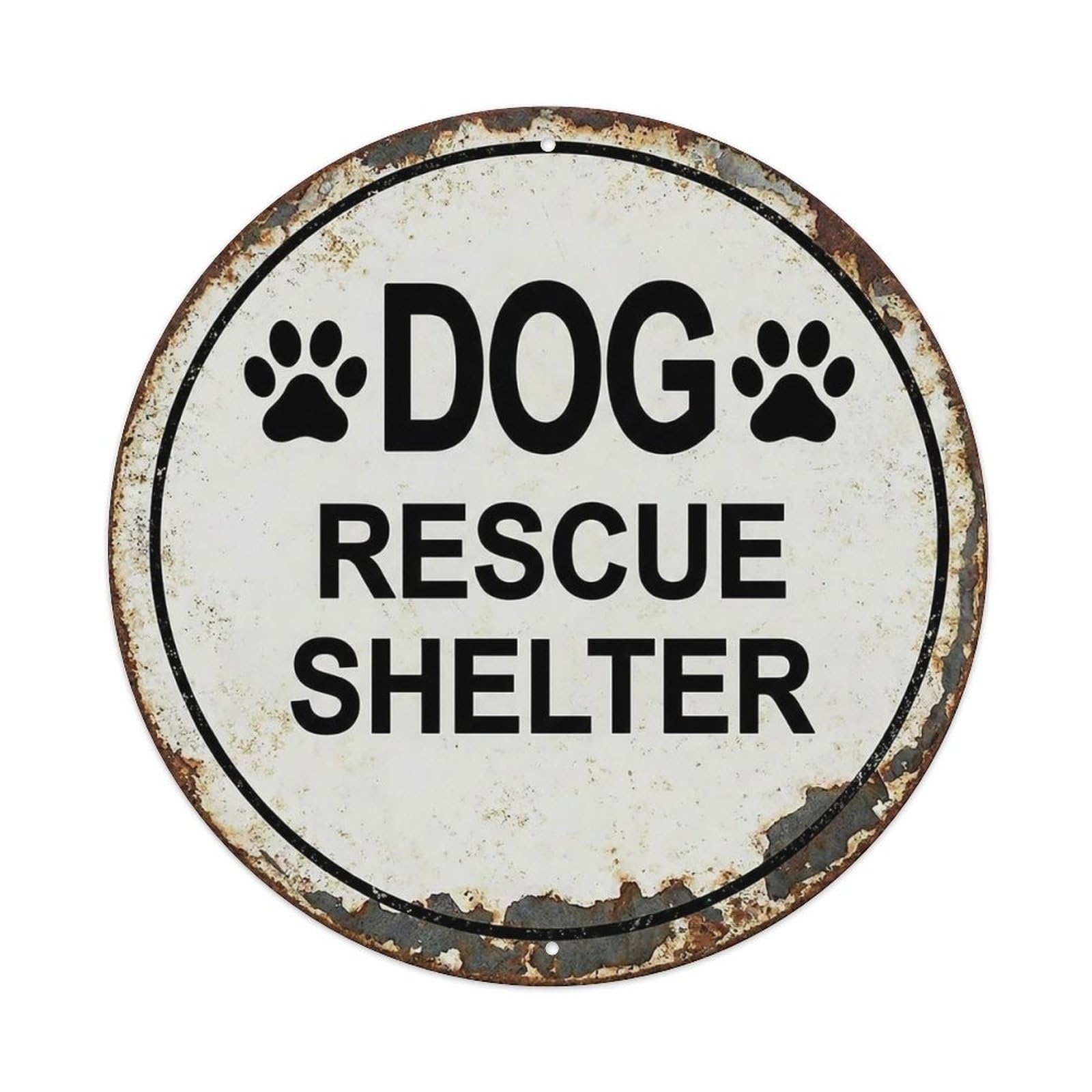 Vintage Dog Rescue Shelter Haven Vintage Metal Tin Sign Plaque Wall Decor for Cafe, Club Bar, Office, Garden Metal Poster 8x8Inch