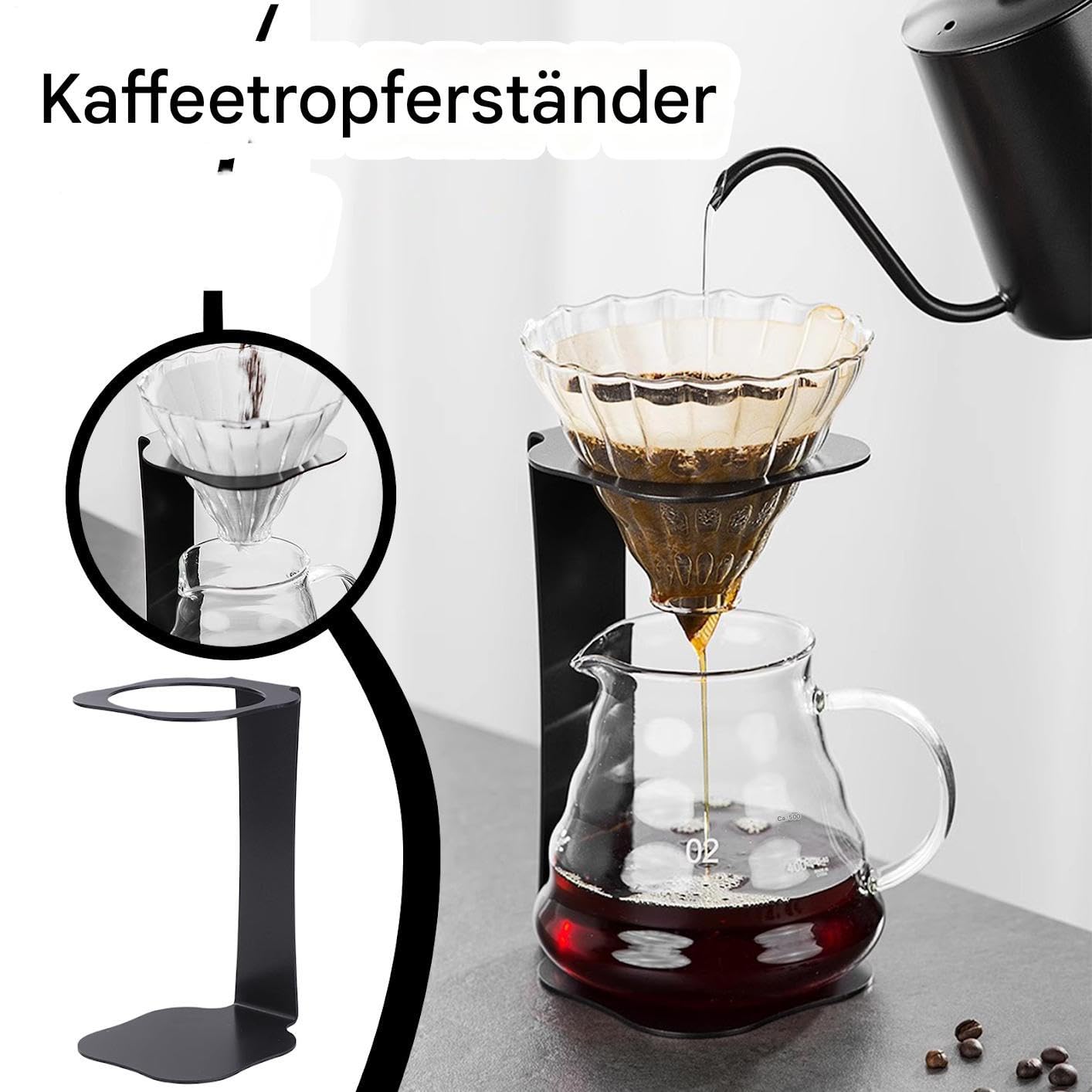 Kaffee Pour-over Station, Tragbarer Kaffeemaschinen Ständer, Kompakte Multifunktions-Filterstation mit Untersatz