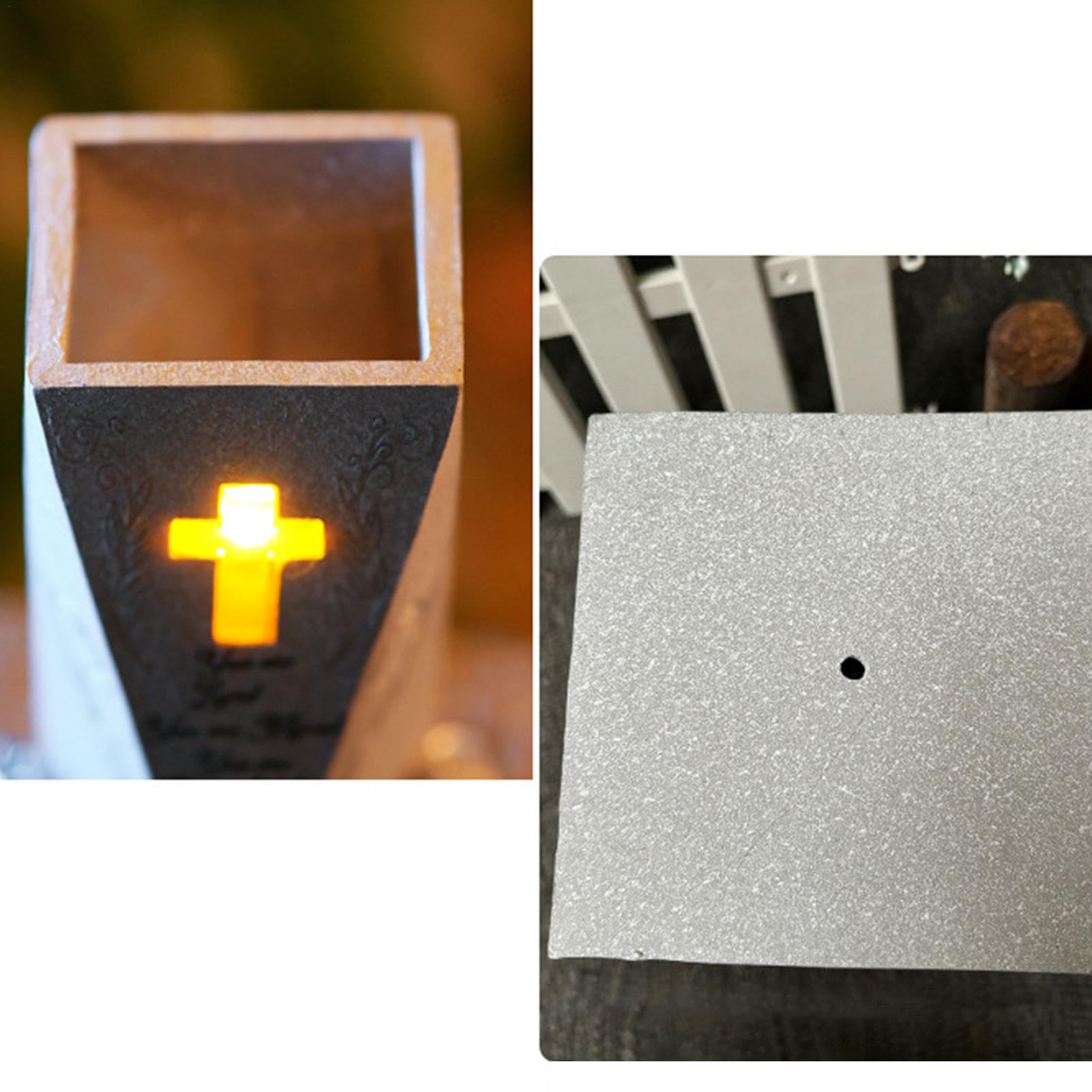 Cmentarny Wazon Nagrobny Solar z LED Wodoodporna Dekoracja z Żywicy