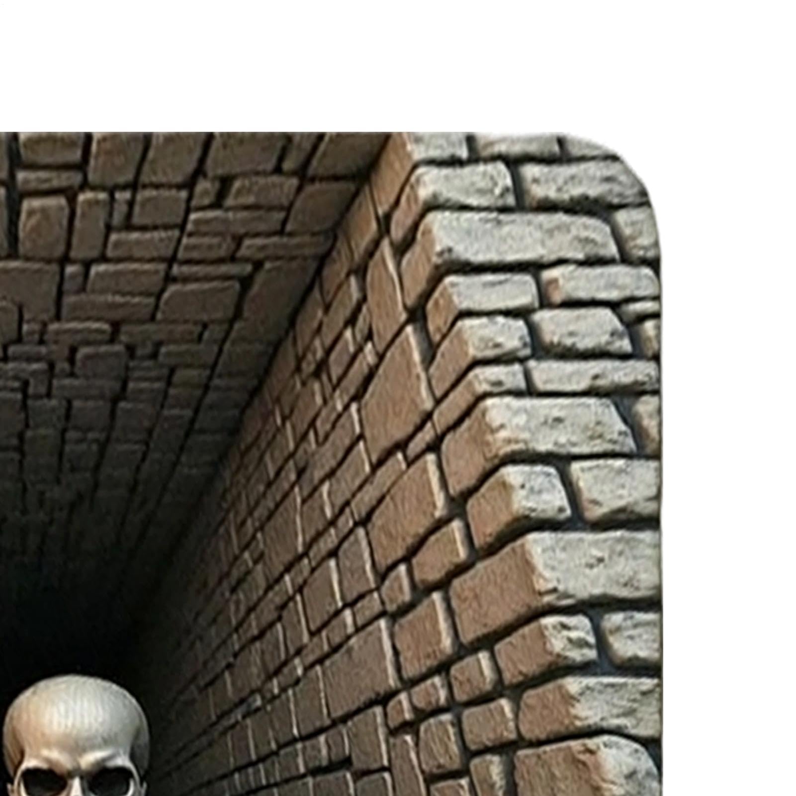 Illusion - Tappeto decorativo rettangolare 3D con fori | Zerbino antiscivolo per Halloween, per casa, soggiorno, vacanze, bagno, vasca da bagno, ingresso
