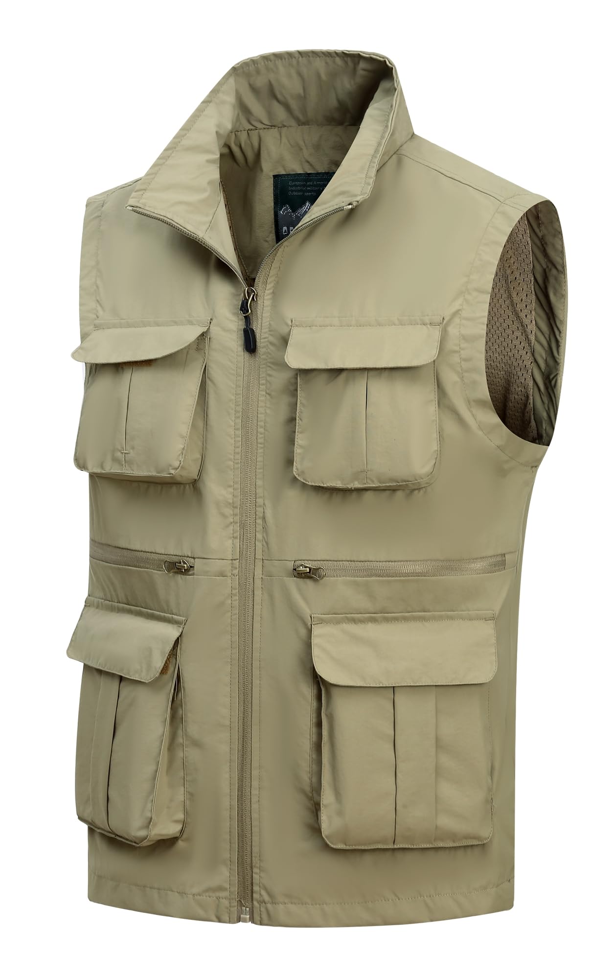 Hombres Al Aire Libre Chaleco de Pesca Malla Ligero Chaleco con múltiples bolsillos Casual Respirable chaqueta Sin Mangas Chaleco de Camping Fotografía Senderismo