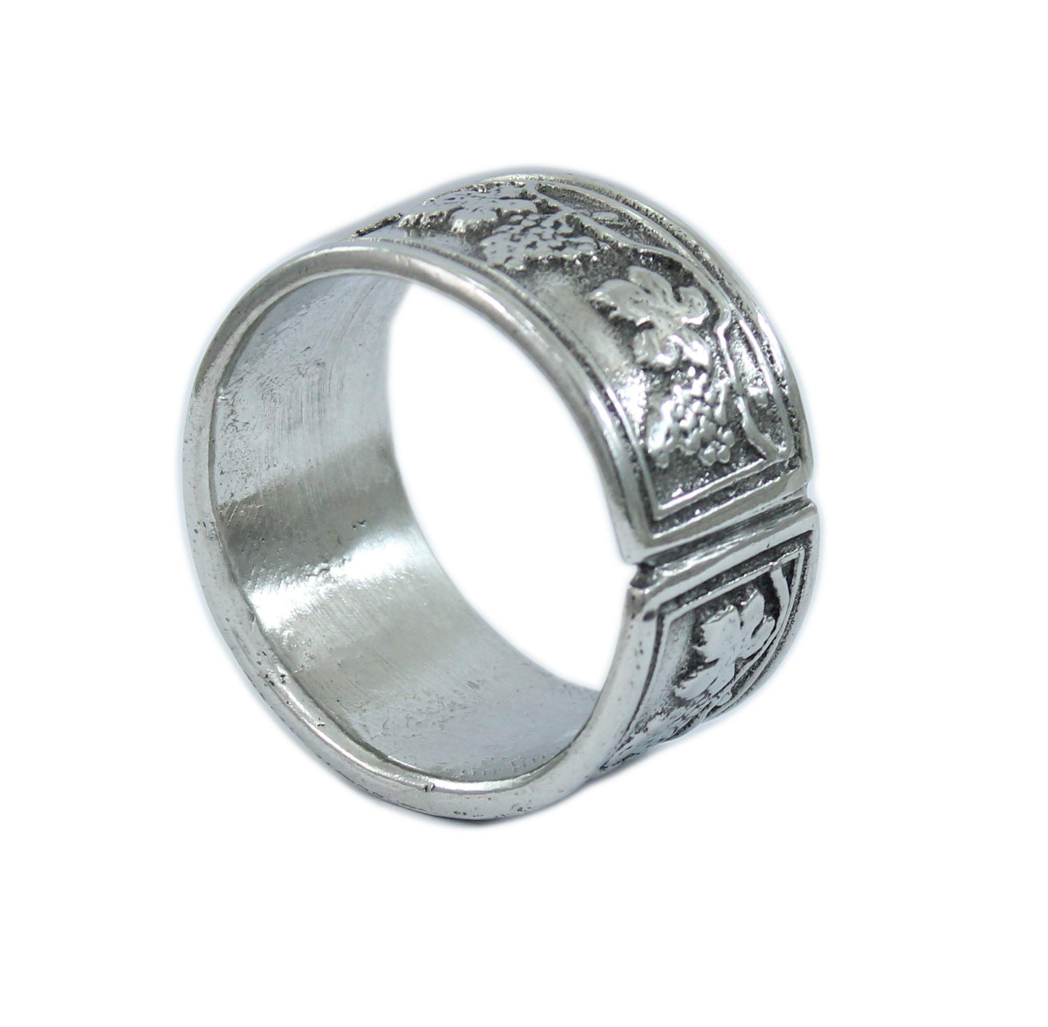 n. 6 ronds de serviette, couleur argent en étain, anneau, faits à la main en Italie de Cavagnini