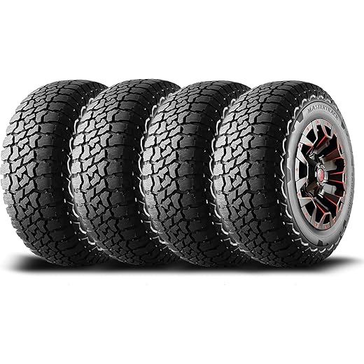 Set of 4 (FOUR) Mastertrack BADLANDS AT All Terrain LT275/70R18 10 Ply E 125S SUV Light Truck Tire + Road Hazard Warranty Included - 275/70/18(Tire Only)