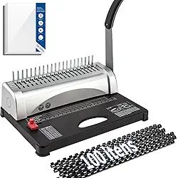 Encadernadora Wire-o, Kit Capa Encadernação A4/A5 e 100 Espiral para Encadernação, Encadernadora Espiral Fura 12 Páginas Por Vez e Encaderna 450 Páginas