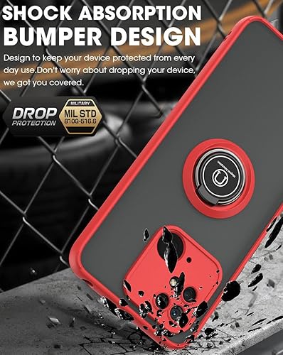 Miniatura 6 de QUIETIP Funda compatible con Xiaomi Redmi 10CPoco C40, TPU + PC duro a prueba de golpes, anillo magnético para soporte de coche con protector de