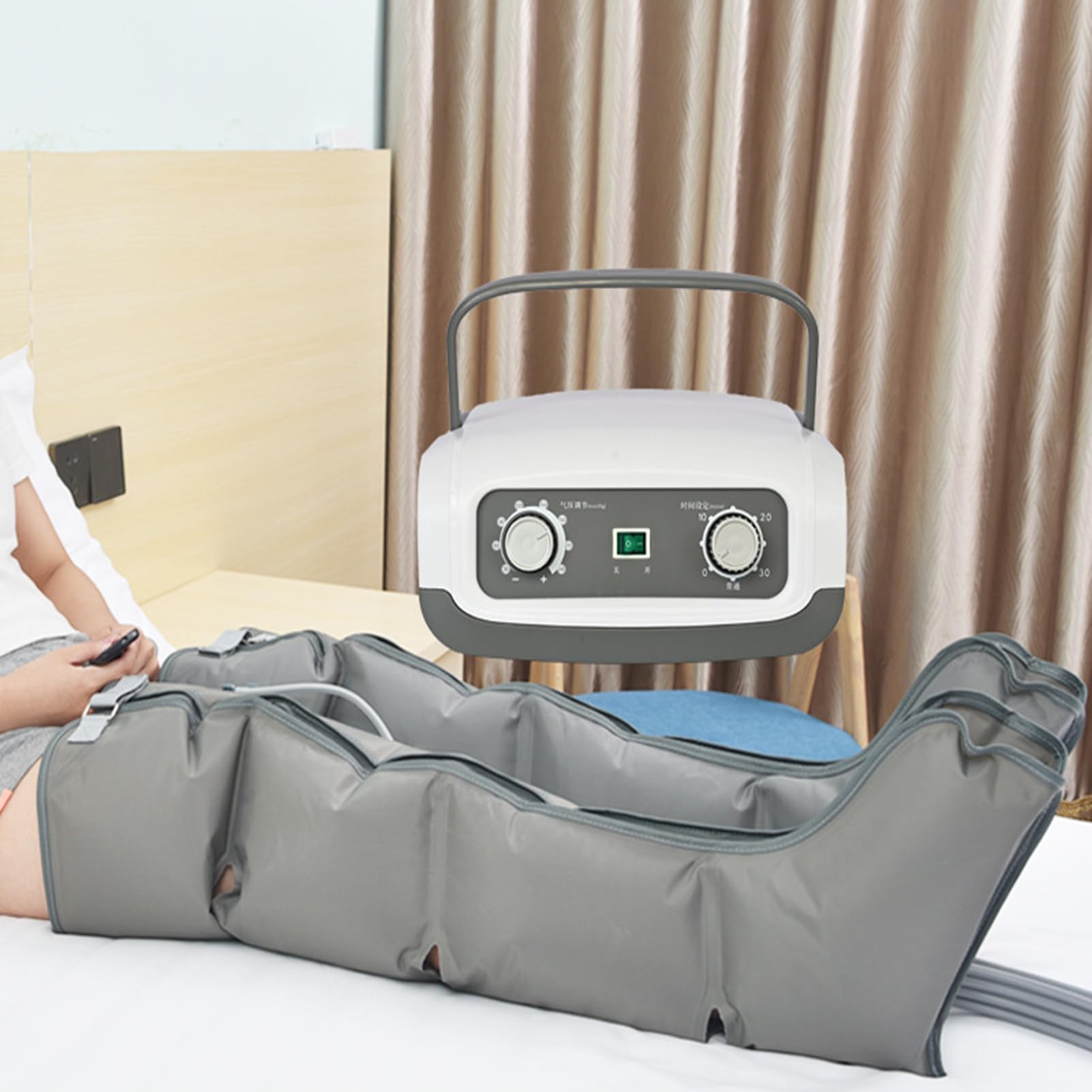 SXSLTSA Leg Compression Massager, Recovery System Compression Boots Leg Massagers for Pain and Circulation Relaxing Foot Calf & Thigh Pressure Massage Machine