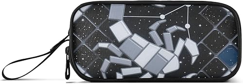 Nylon Pen Case Pencil Bag Scorpio Style Gray Blue Black Big Capacity Slot Pencil Case Stationery Organizer for Office Preppy estuche para