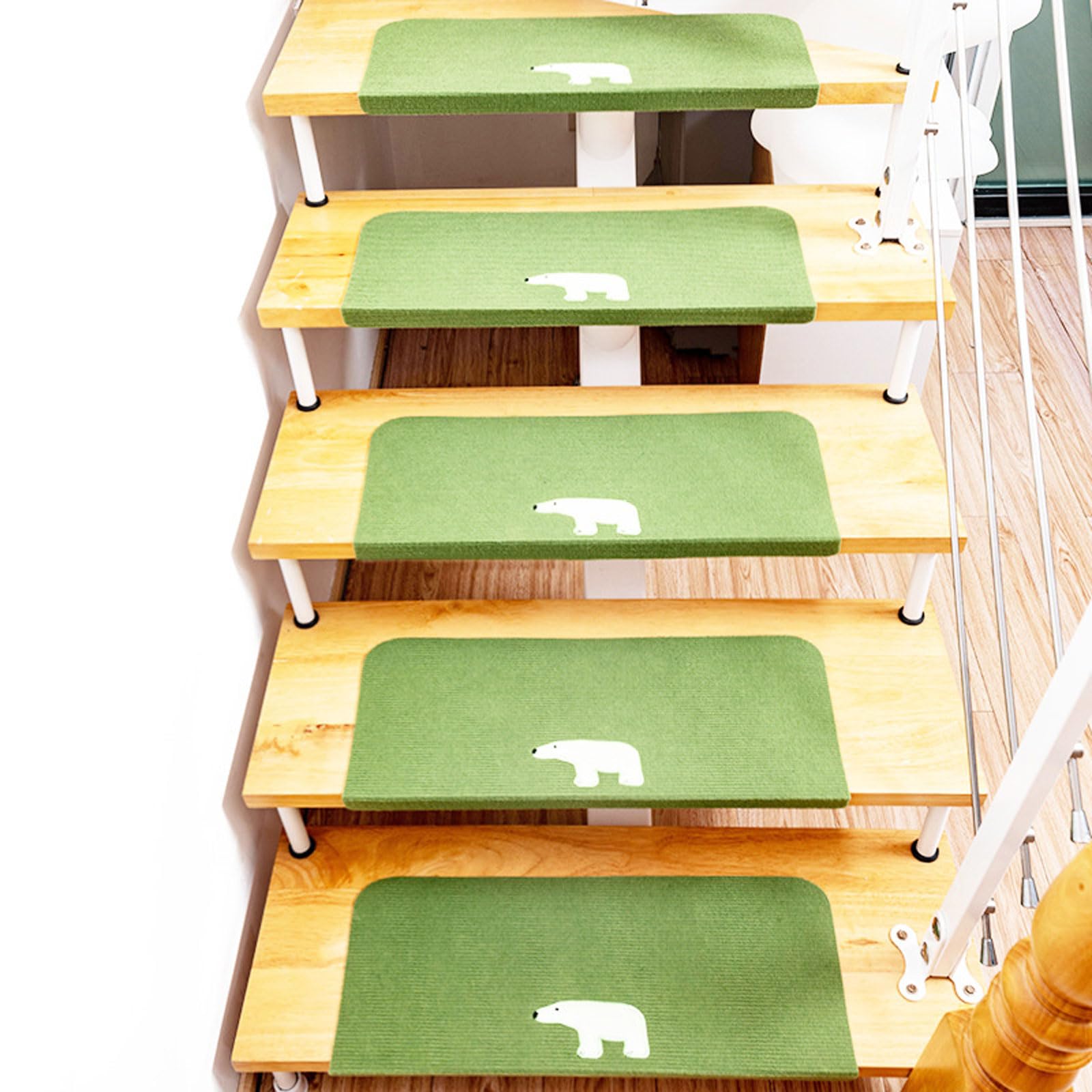 Alfombrillas para escaleras de interior seguras para niños y mascotas con base fácil