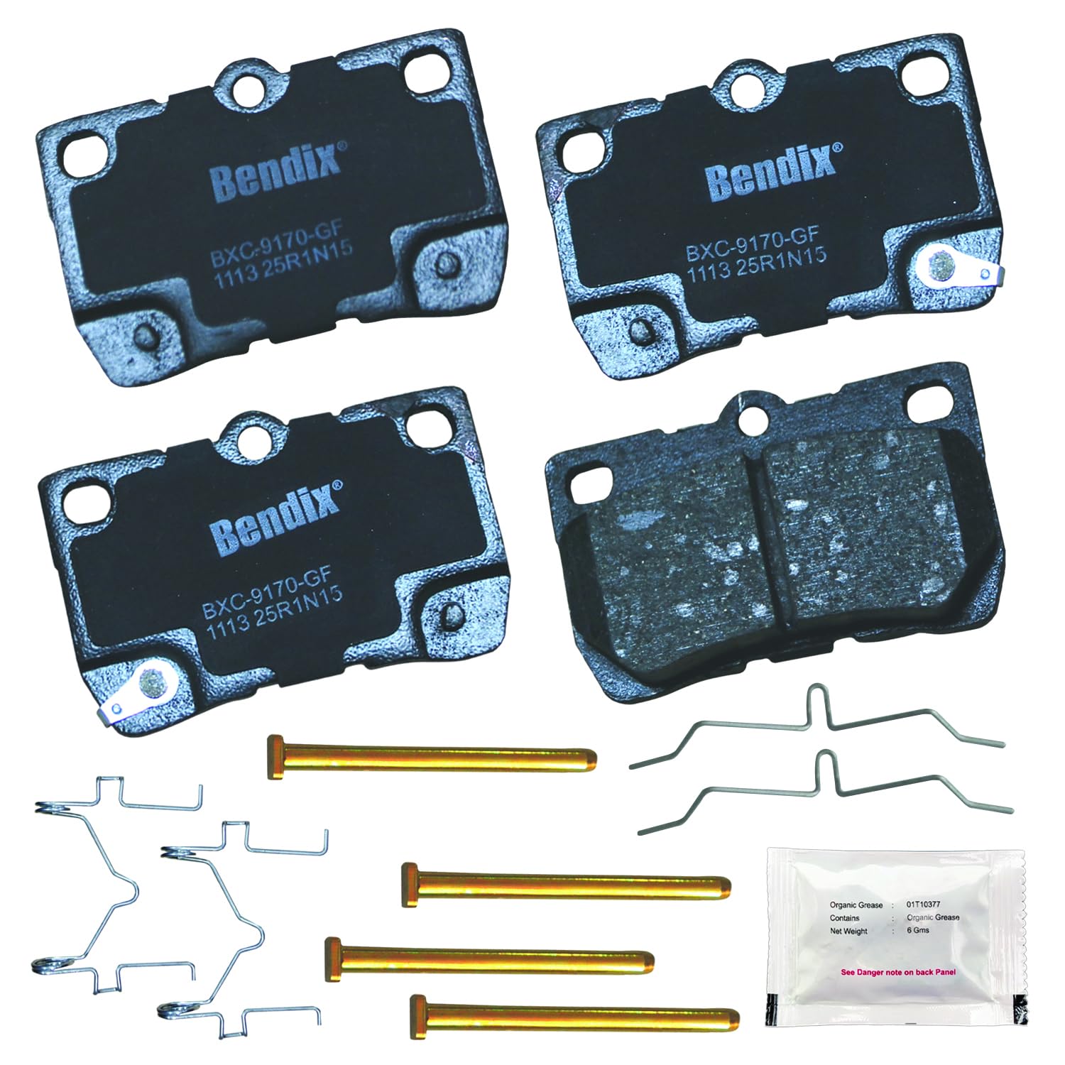 Bendix Priority1 CFC1113 Ceramic Rear Brake Pads compatible with Lexus GS300 2006, GS350 2011-2007, GS430 2007-2006, GS450h 2011-2007, GS460 2011-2008, IS250 2013-2006, IS350 2013-2006