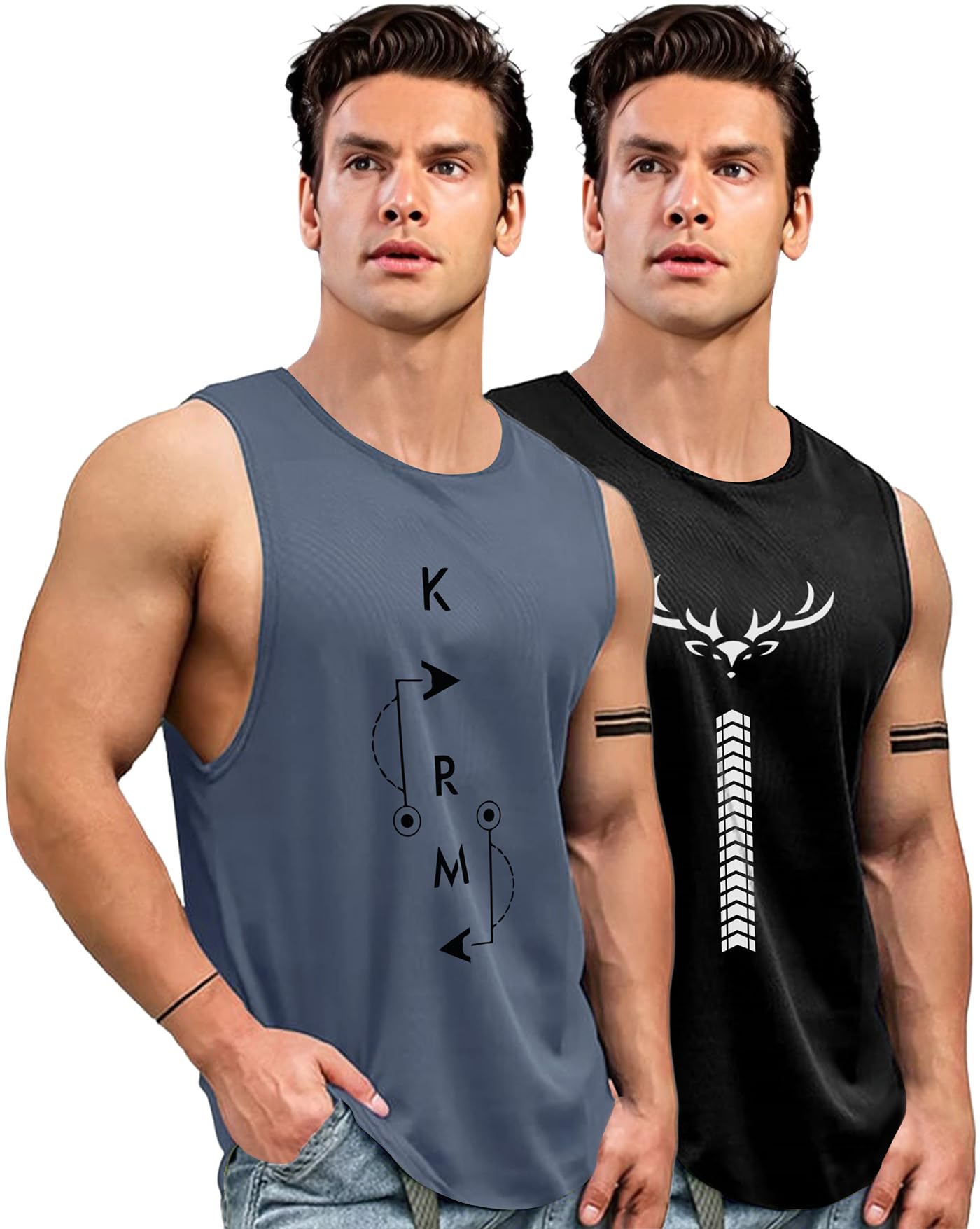 Men Sports Vest || Gym Vests for Mens || Sport T-Shirts (Pack of 2)