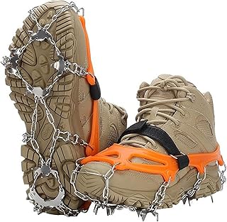YHAILI Ice Grip - Pinzas para hielo de acero inoxidable para exteriores, 18/19 dientes, garra de hielo, cadena de agarre de hielo, garra de esquí