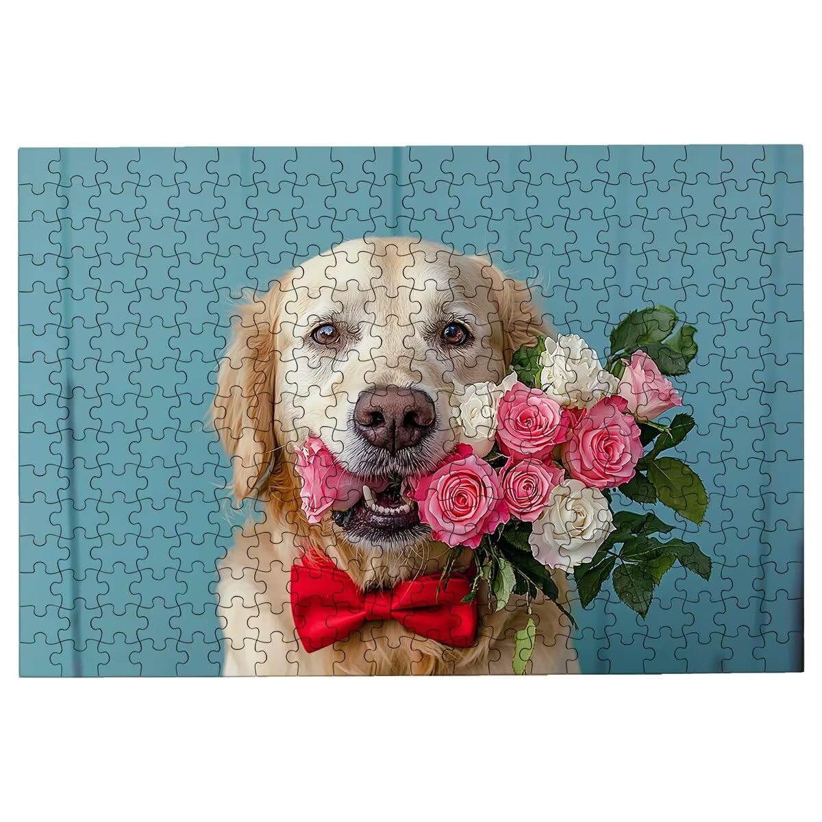 Puzzle 1500 sztuk różowe drewniane puzzle pies klasyczne wyzwanie puzzle dla całej rodziny zabawki puzzle litery na plecach oryginalne prezenty dla mężczyzn dekoracja -2389