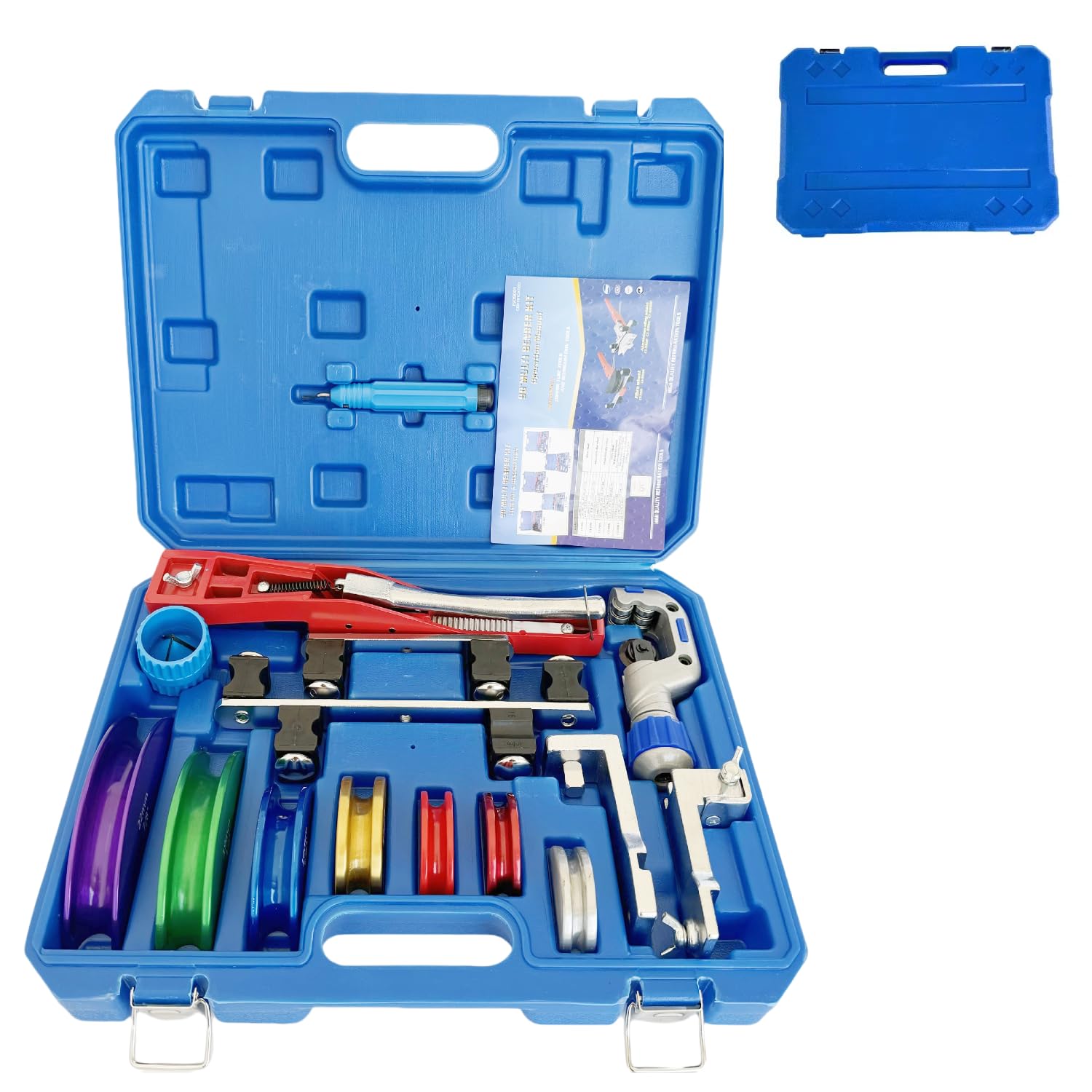 Cintreuse Tuyaux à Cliquet 7 Matrices Outil Cintrage 6-22 mm à 90 Angles Machine à Cintrer Les Tuyaux pour Cintrer des Tubes en Cuivre Aluminium et en Acier à Paroi Mince