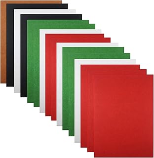 Weabetfu 16 Pieces Christmas Felt Fabric Sheets,5 Colors Craft Felt Sheets for DIY Christmas Decoration,DIY Patchwork Sewi...