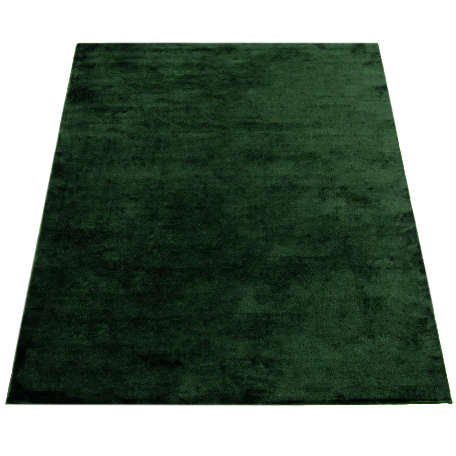 Paco Home Teppich Wohnzimmer Kurzflor Weich rutschfest Modern Einfarbiges Muster grün Petrol, Grösse:160x220 cm