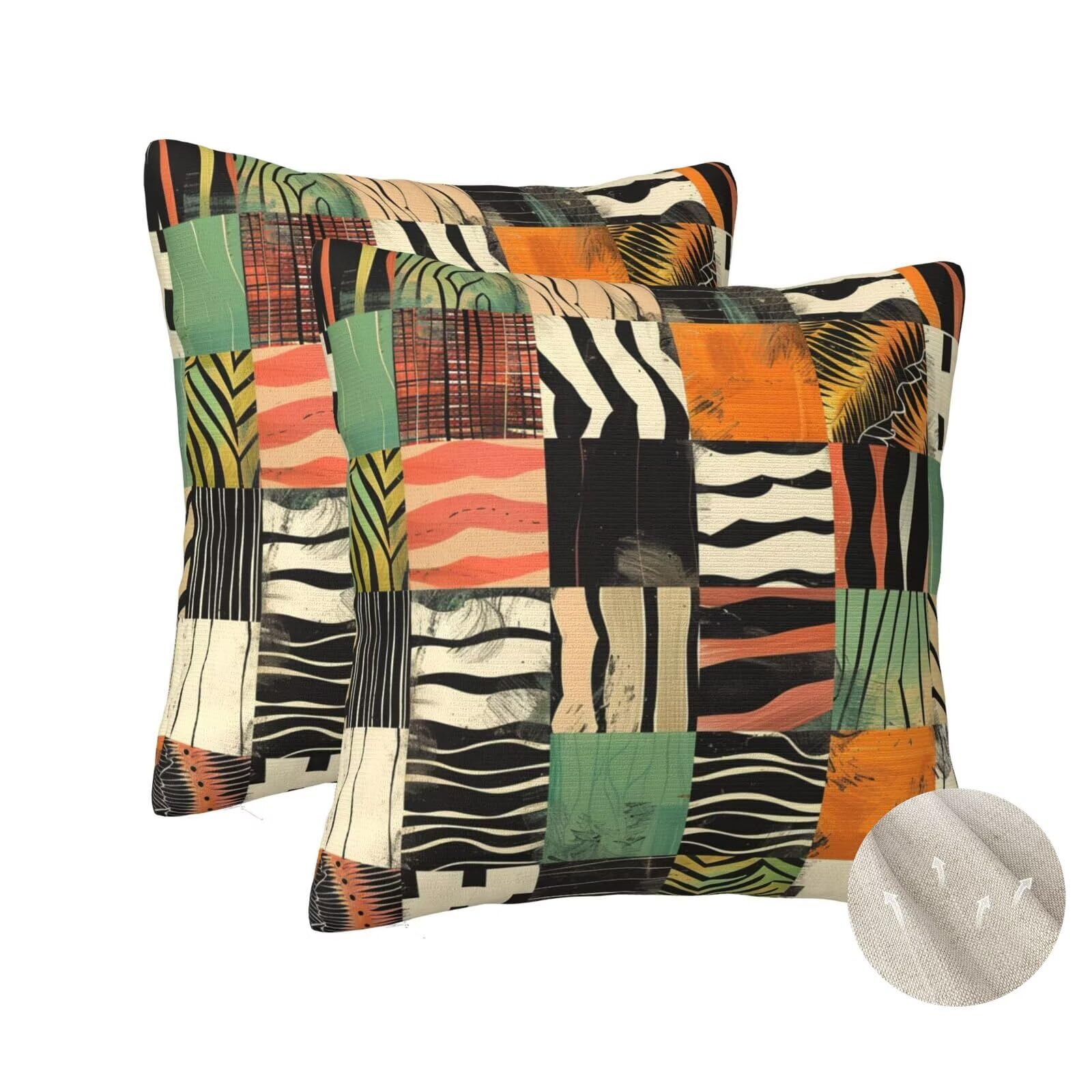 Cadeaux déco parfaits : lot de 2 housses de coussin 60x60 cm art