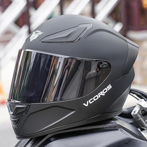 Miniatura 4 de VCOROS Casco integral para motocicleta, unisex, para adultos, aprobado por DOT, WS-609, casco de carreras de moto de calle