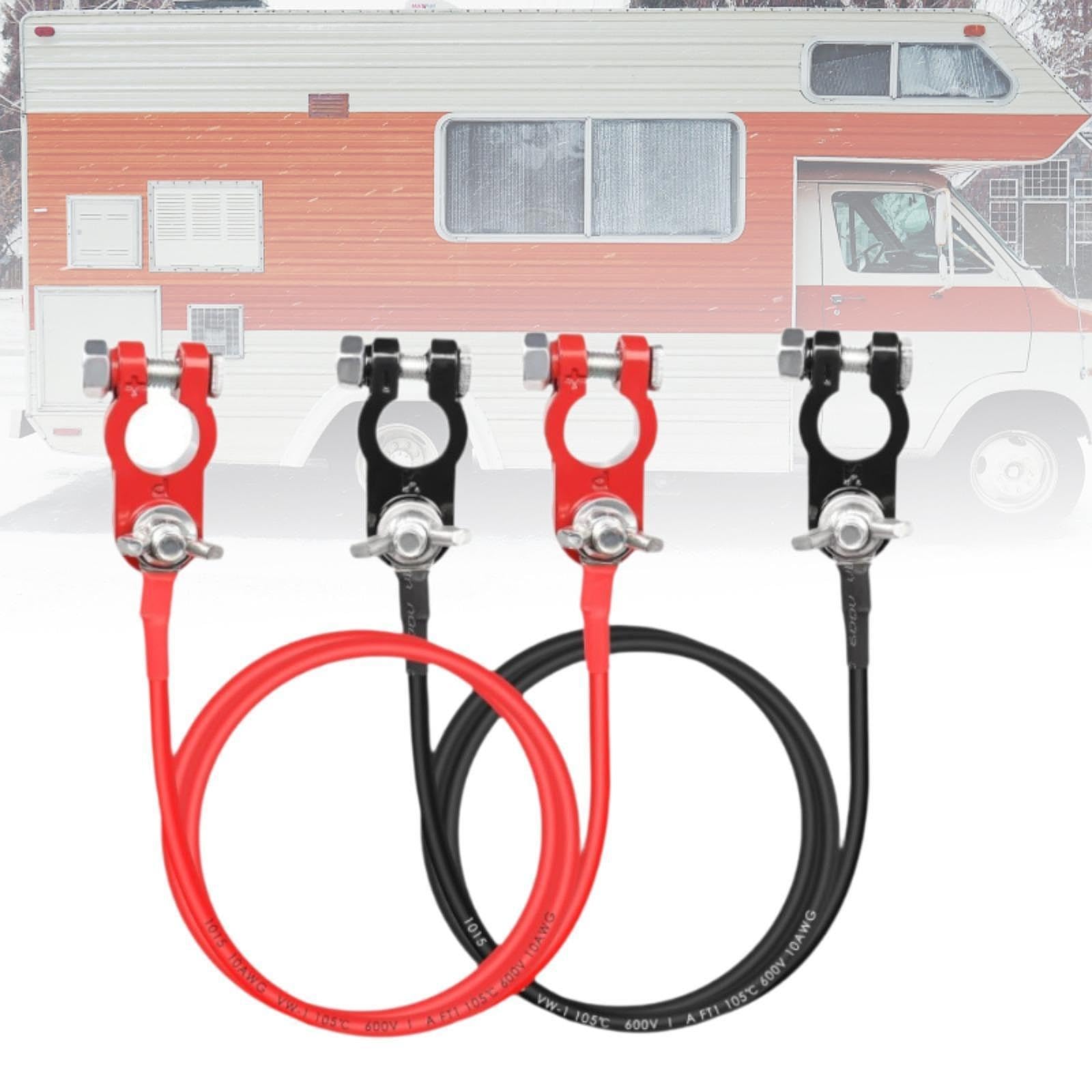 Câbles de Bornes de Batterie 10 AWG pour Onduleurs de Batterie, Bornes en Cuivre