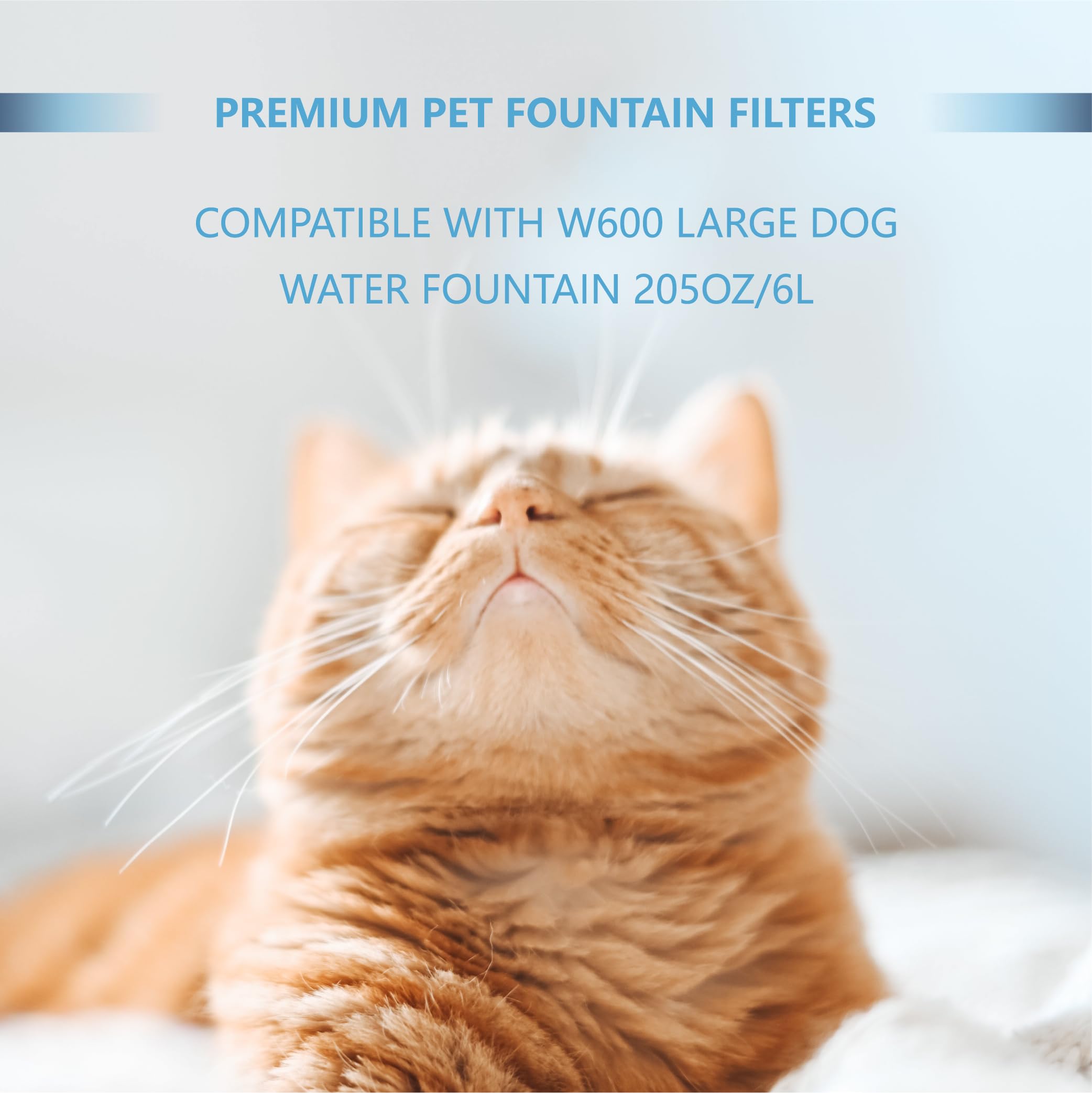 Filtros de repuesto de carbón para fuente de agua para gatos compatibles con la fuente de agua grande W600 de 5,811.7 g/6 L, dispensador automático de agua para perros (12 unidades)