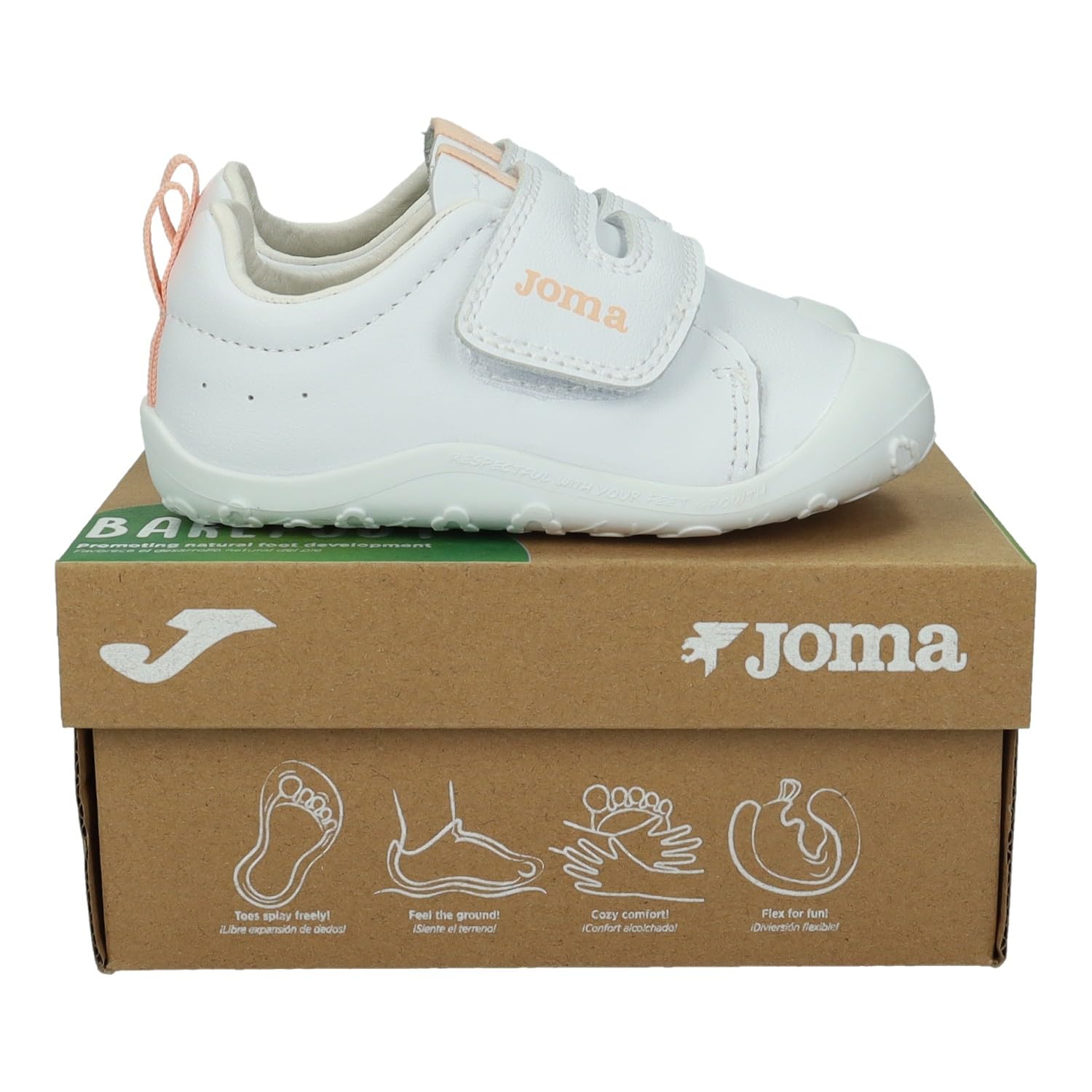 Joma TEDYBS2529V Zapatillas de niños Teddy Baby, Color Blanco y Rosa, Calzado Respetuoso con Plantilla Antibacterial NIÑA Zapatillas