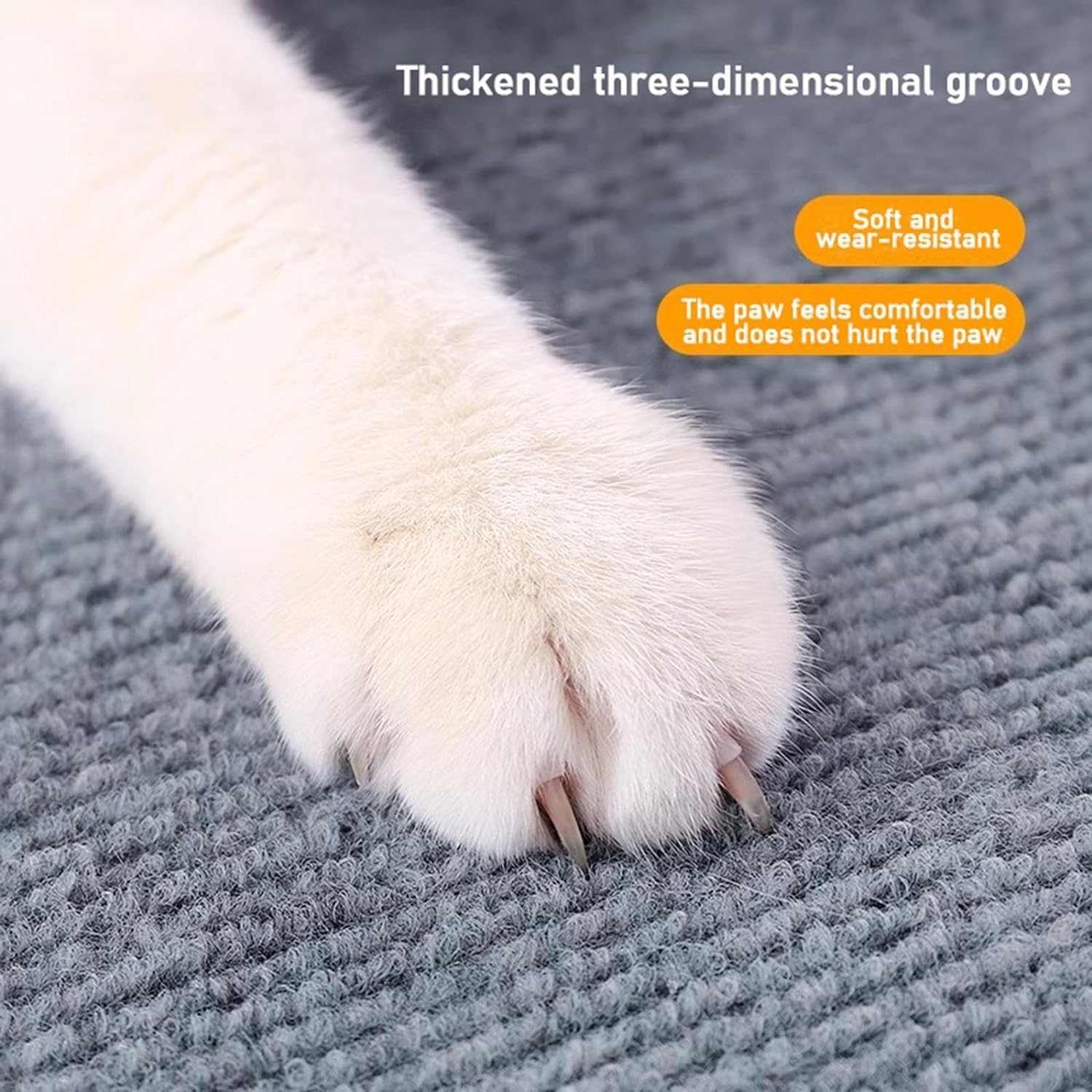 Krabmat For Katten 2024 Nieuwe Zelfklevende Kattenkrabpaal Tapijt Trimbare Zelfklevende Vilten Mat Pad Vervanging For Bankmeubilair DIY-beschermer (Color : Black, Size : 24 * 40in