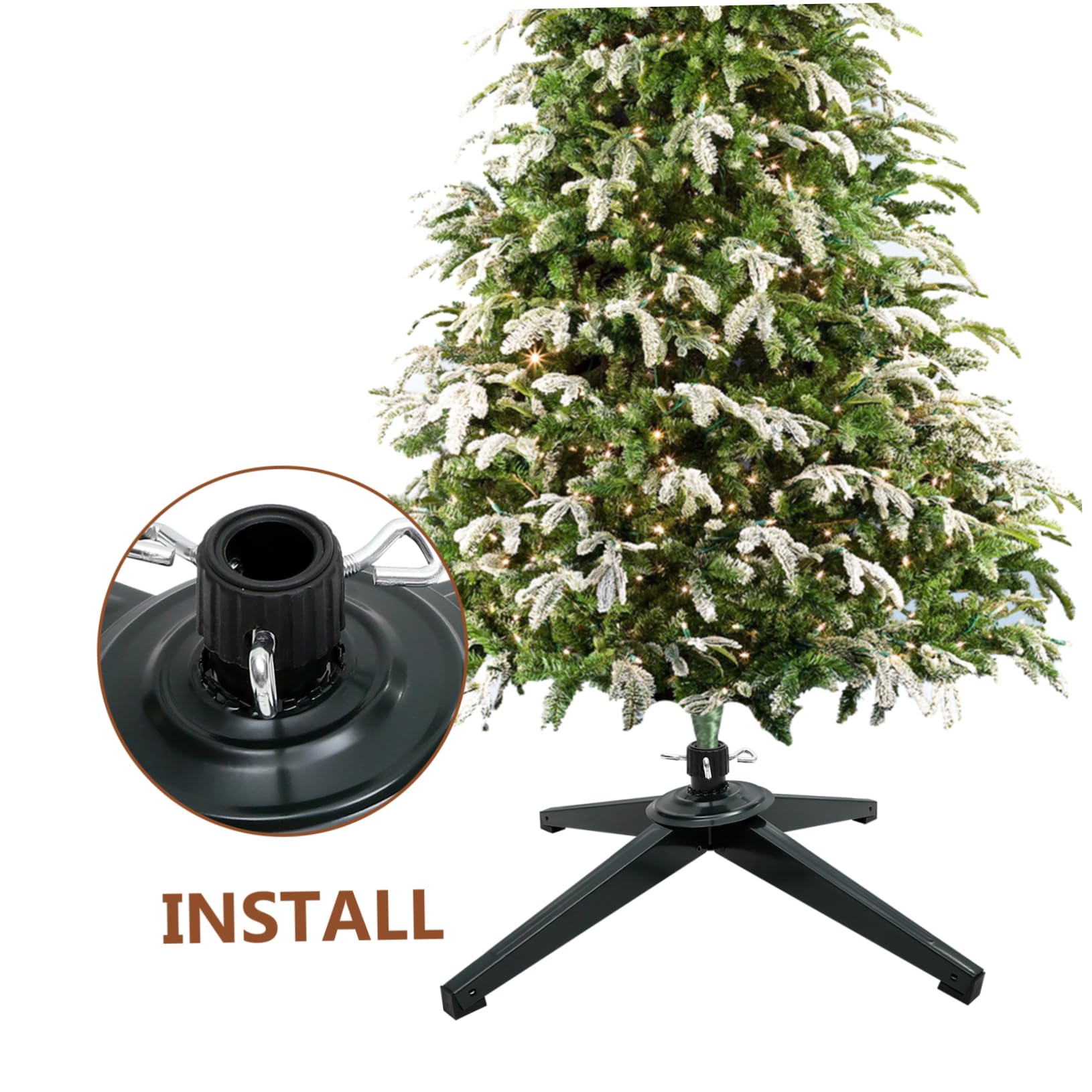 Zerodeko Soporte De Metal para Árbol De Navidad Base Estable De Hierro Placa De Bloqueo Soporte para Árboles De Resistente y para Decoraciones Navideñas