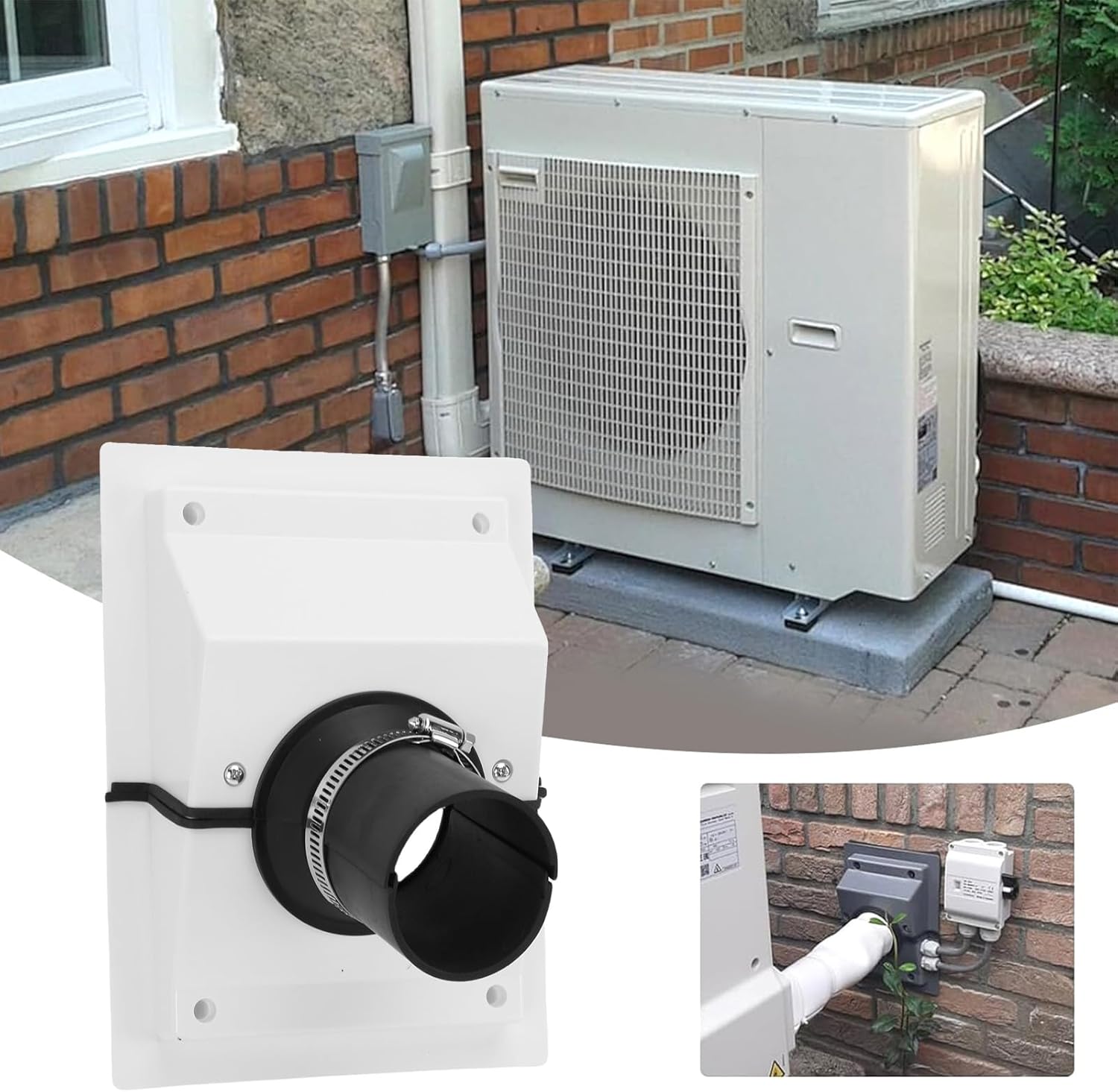 HEEPDD HVAC Wall Penetration Cover Kit Line Set Cover Kit Split AC Line Set Wall Cover with Soft Gasket for Mini Split Air Conditioners Heat Pumps Ductless Systems (White)