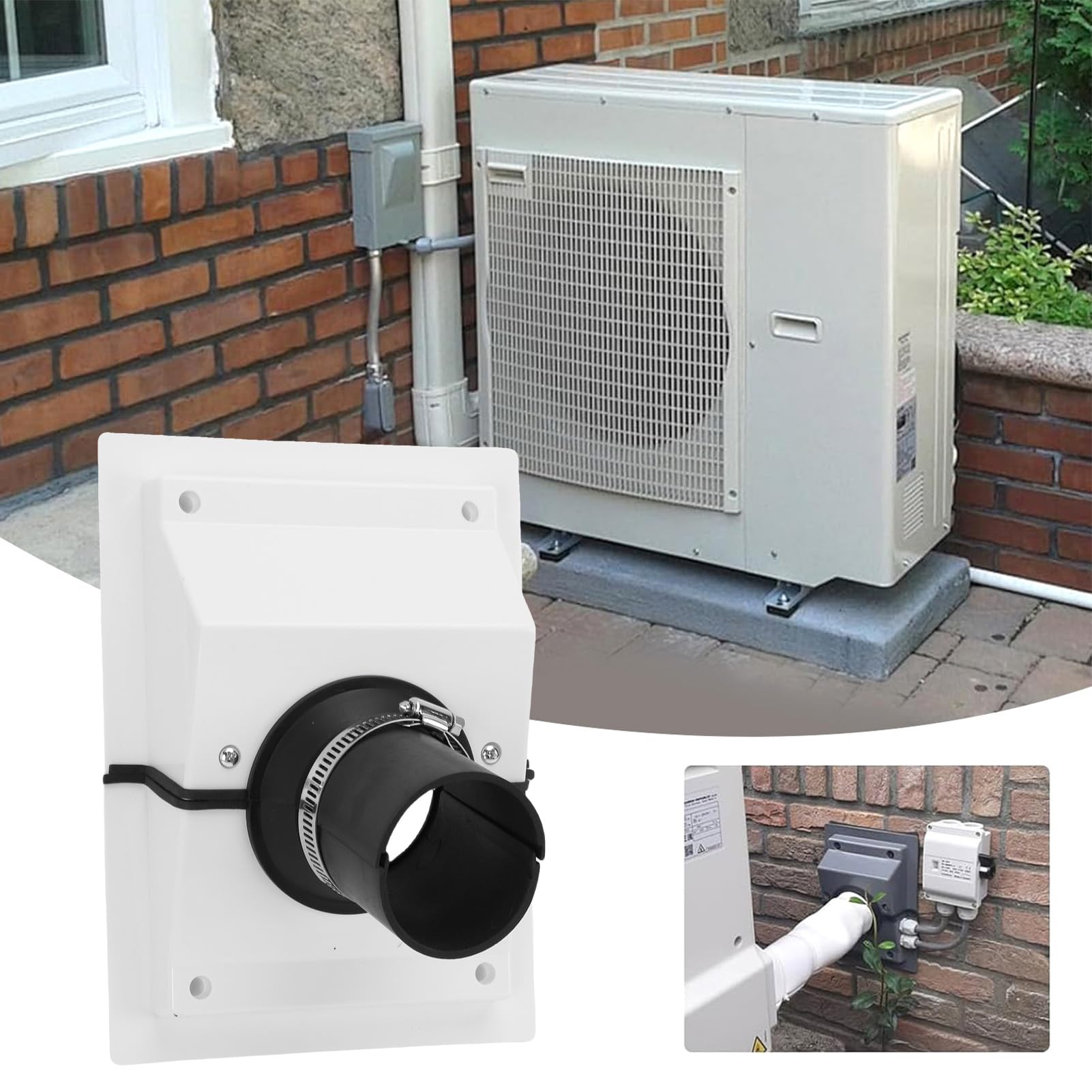 Generic Zestaw Przewodów Penetracyjnych HVAC Zestaw Osłon Czyste, Schludne ściany do Mini Klimatyzatorów Split Systemy Bezkanałowe Plastik 9,06x6,69 Cala (WHITE)