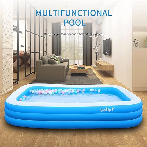 Miniatura 4 de Piscina inflable 118 x 72 x 22 pulgadas piscina familiar de tamaño completo para niños adultos bebés piscinas para niños para exteriores jardín
