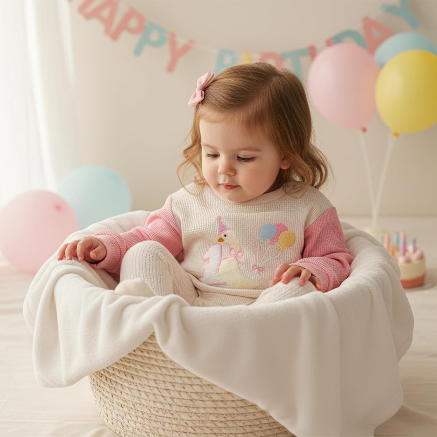 Dcohmch Baby Girl 1st Birthday Outfit One Silly Goose Romper Comfortable Long Sleeve Round Neck Jumpsuit - Image 6