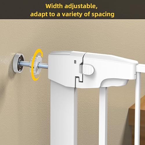 Miniatura 5 de Easy Step Walk-Thru - Puerta de seguridad ajustable para bebés y mascotas, kit de montaje a presión, incluye tazas y extensiones de pared, 29 a 40.5