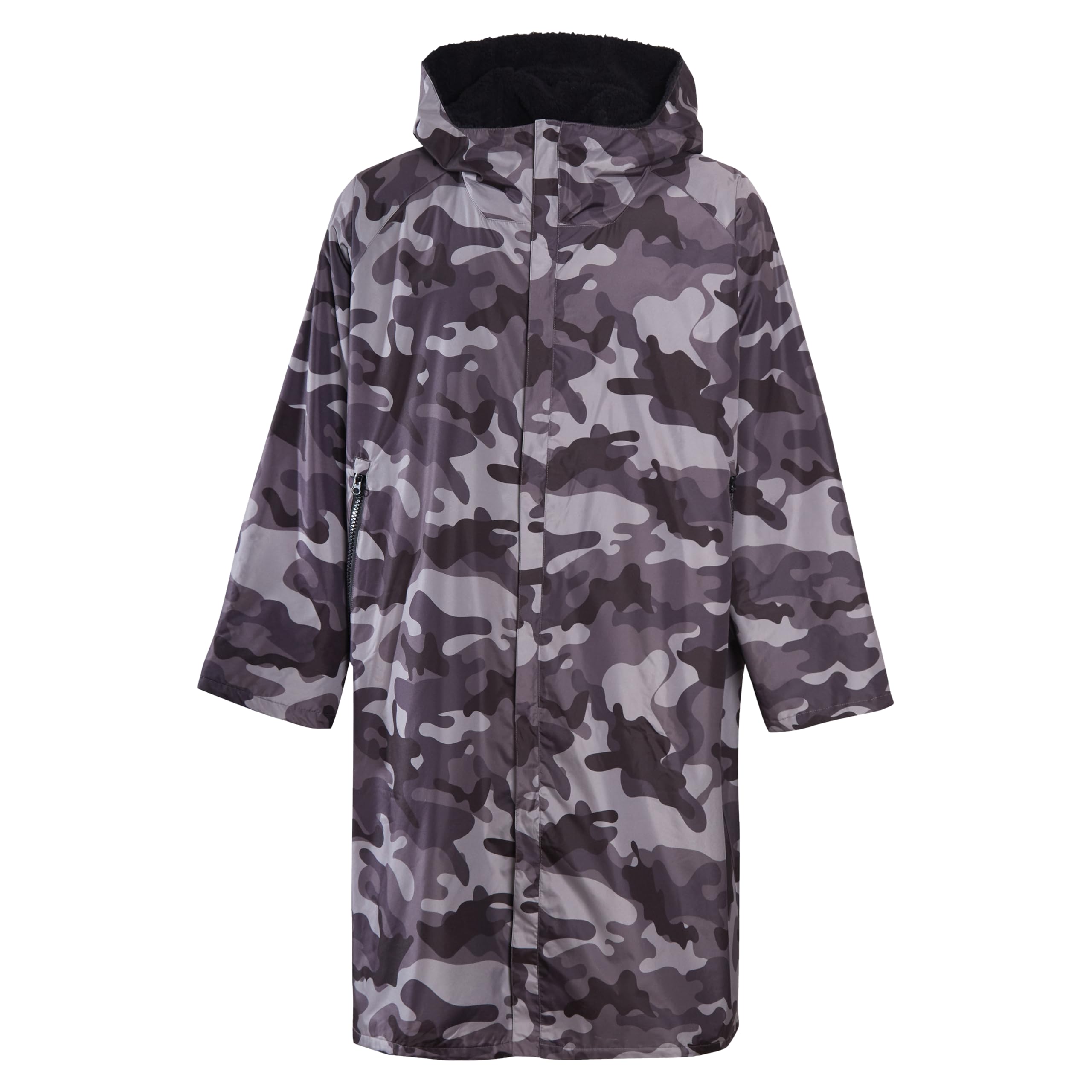 Heatwave Unisex Outdoor-Bademantel, langärmelig, winddicht und wasserdicht, Kapuzenmantel für Strand, Wildschwimmen, Surfen, Übergröße, schnell trocknend