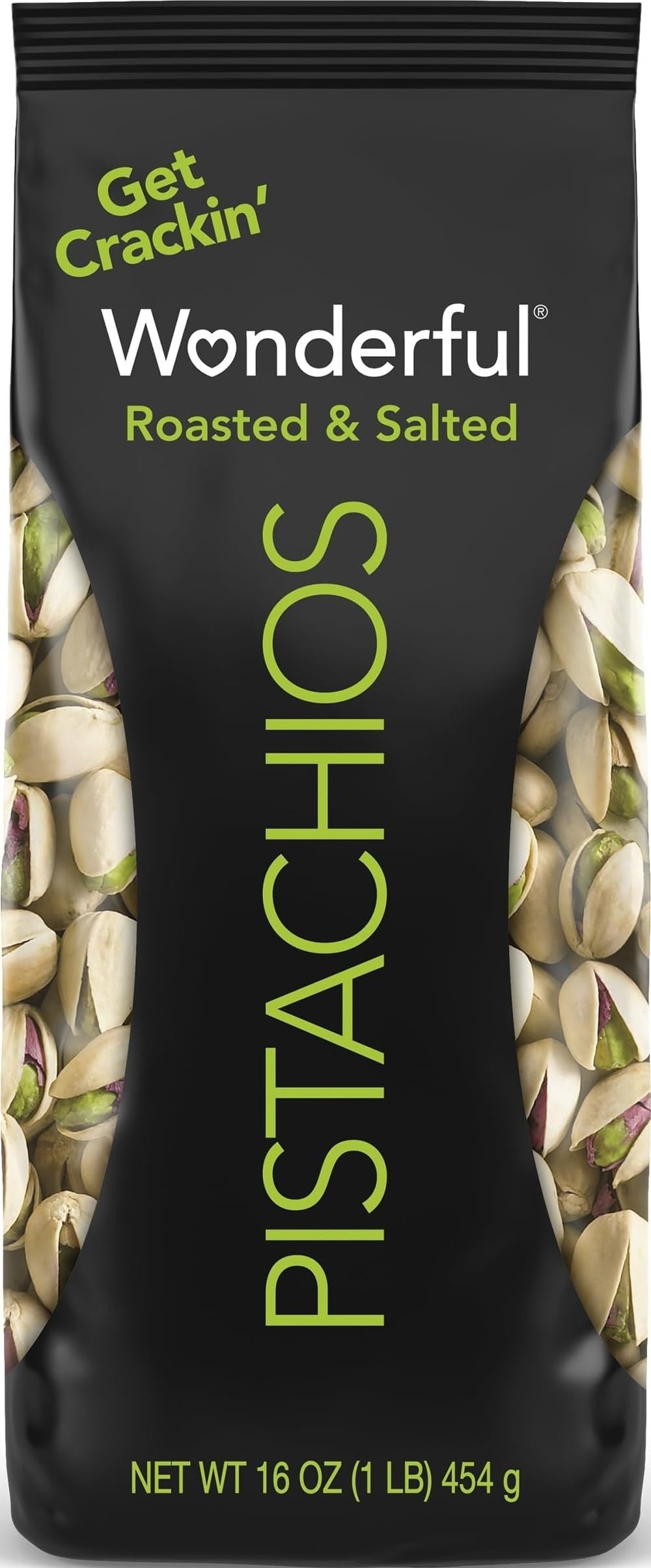 Wonderful Pistachios In Shell, Roasted & Salted Nuts, 16 Ounce Bag | Protein Snacks, Gluten Free, Healthy Road Trip, Hiking & Travel Snacks, Camping Food, Vegan