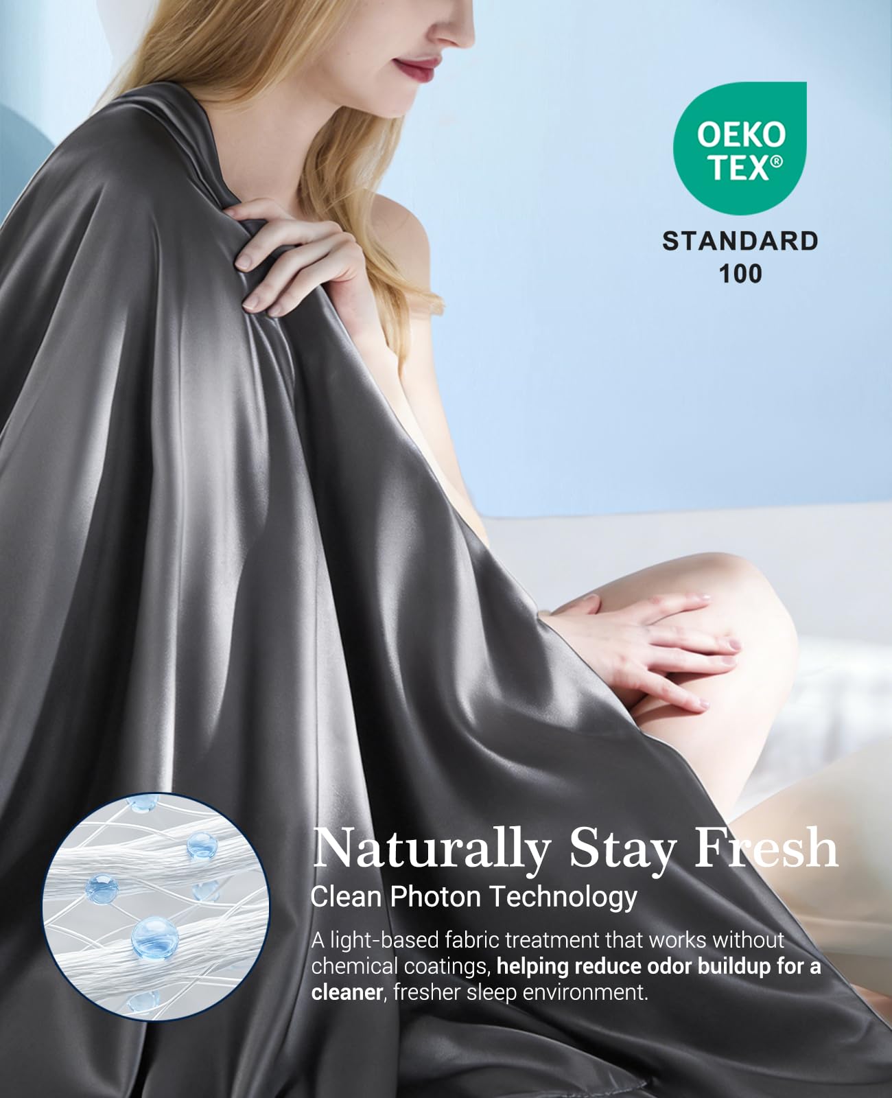 Elegear Trapunta Rinfrescante per Dormienti Nudi o Sudori Notturni,Q-Max 0.5 Piumino in Fibra Fresca Estiva Arc-Chill 3.0 Piumino Estivo Rinfrescante, Traspirante e Morbido, 150x200cm Grigio Scuro