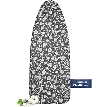 Ironing Board Cover with Thick Padding 120 x 40 cm 120 x 45 cm All-Round Elastic Band Fasteners Suitable for Ironing Boards 125 x 45 cm Ideal for Steam Ironing Stations Ironing Board Cover Black Rose