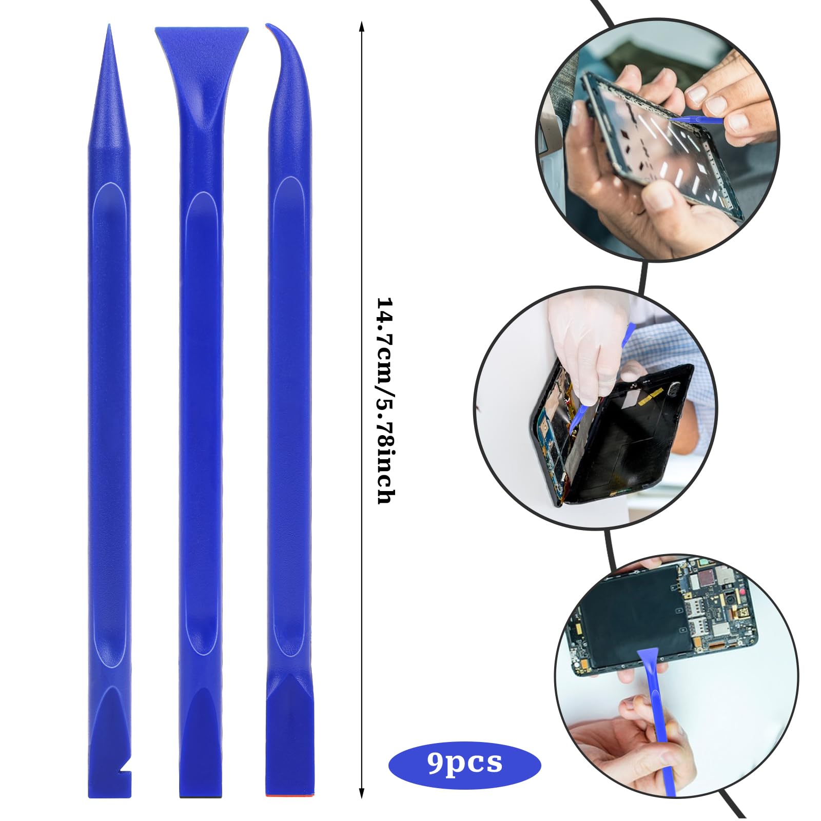 9-Piece Plastic Scraper Tool Set – Scratch-Free Crevice Cleaners For Stickers, Grease, Paint, Auto Detailing & Tight Spaces