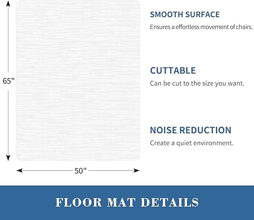 Miniatura 40 de Tydle Tapete para silla de alfombra, 36 x 48 pulgadas, tapete para silla de oficina para suelos alfombrados, tapete protector de suelo