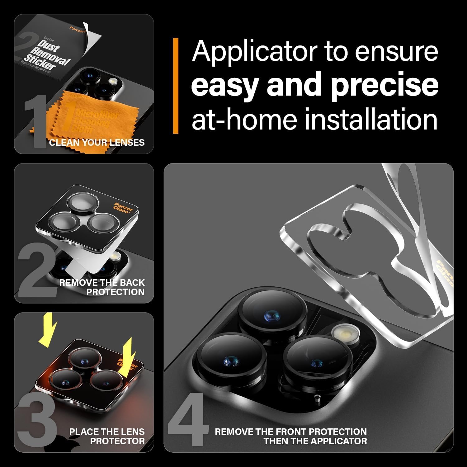 PanzerGlass™ Hoops Protettore per l'obiettivo della fotocamera per Apple iPhone 15 Pro | 15 Pro Max - Protezione con Stile, vetro resistente agli urti
