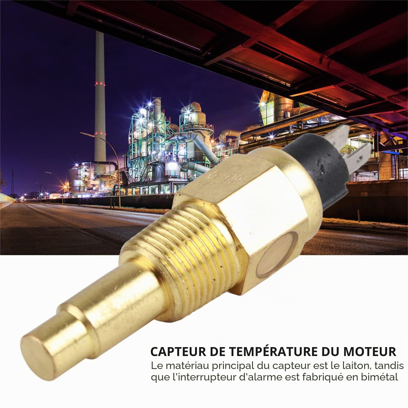 ViaGasaFamido Capteur de température de l'eau Moteur Professionnel 3/8 NPT 24V - Sonde précise et Durable adaptée aux mécaniciens Automobiles et équipements industriels
