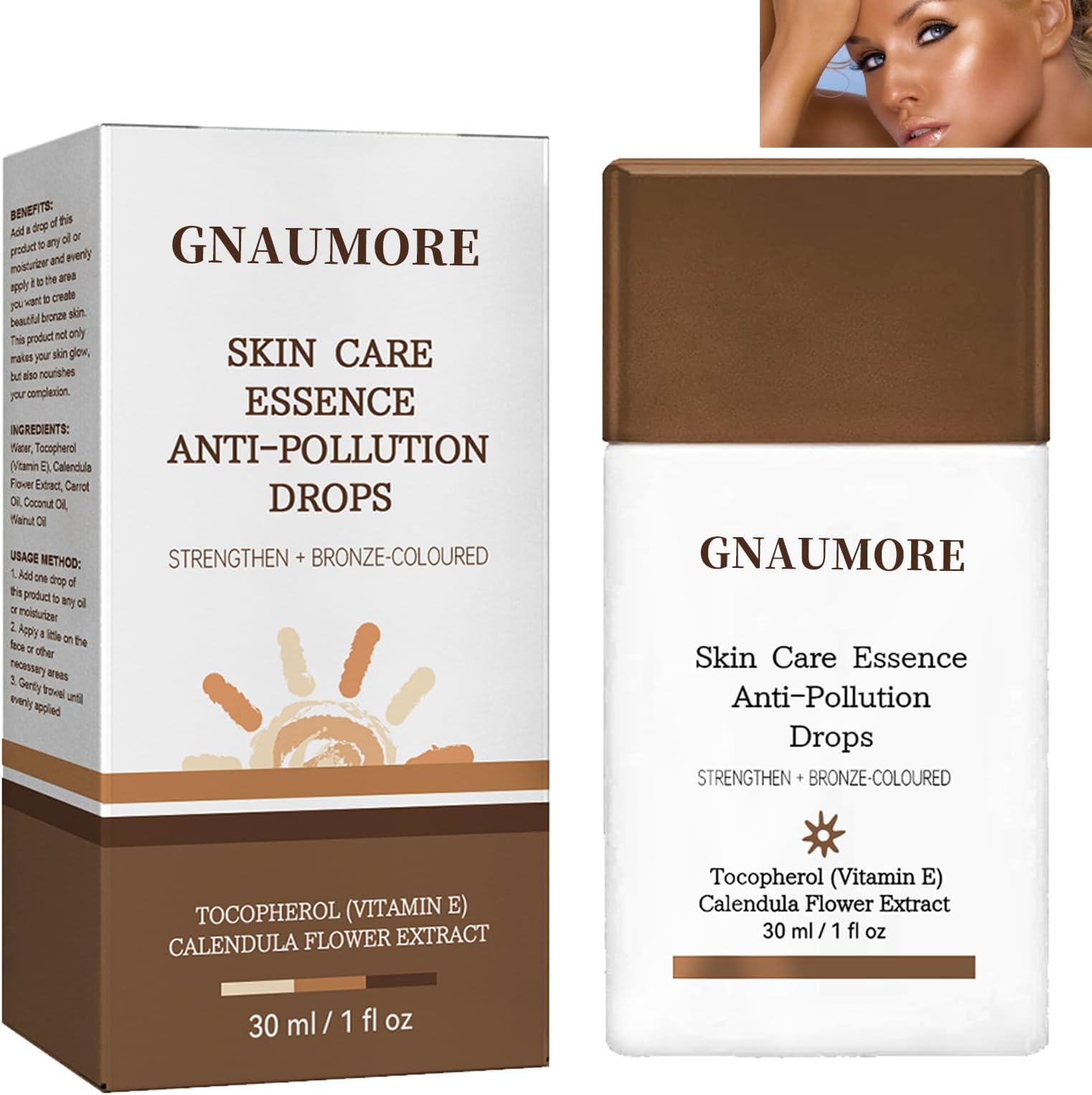 Drunk Elephants Bronzer Drops, Fake Tan Peptide Serums, Creates A Bronzed Glow, Replenishing Face Bronzing Essence (30ml)