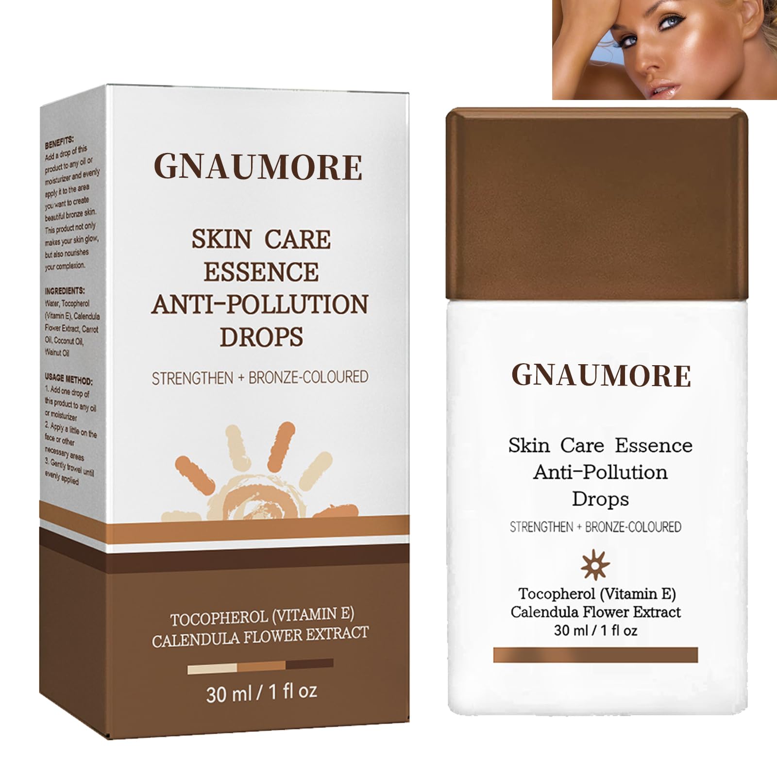 Drunk Bronzer Drops,Fake Tan Peptide Serums,Bronzing Drops Creates A Bronzed Glow,Replenishing Face Bronzing Essence,Bronzer Drops,Fake Tan Peptide Serums(30ml)