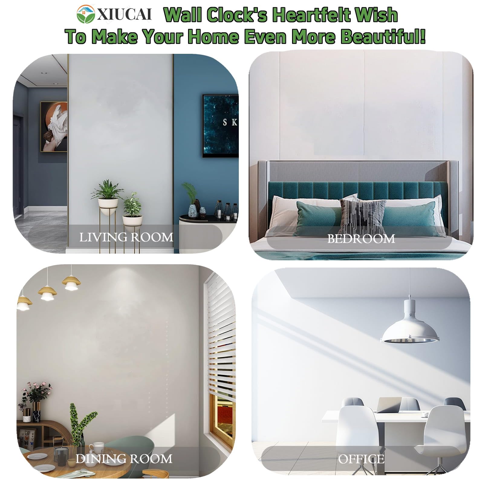 Reloj de Pared Moderno Silencioso, Gran Reloj Metálico Geométrico de 74 cm, Movimiento de Cuarzo Silencioso a Pilas, Decoración para Sala Dormitorio Oficina,Large