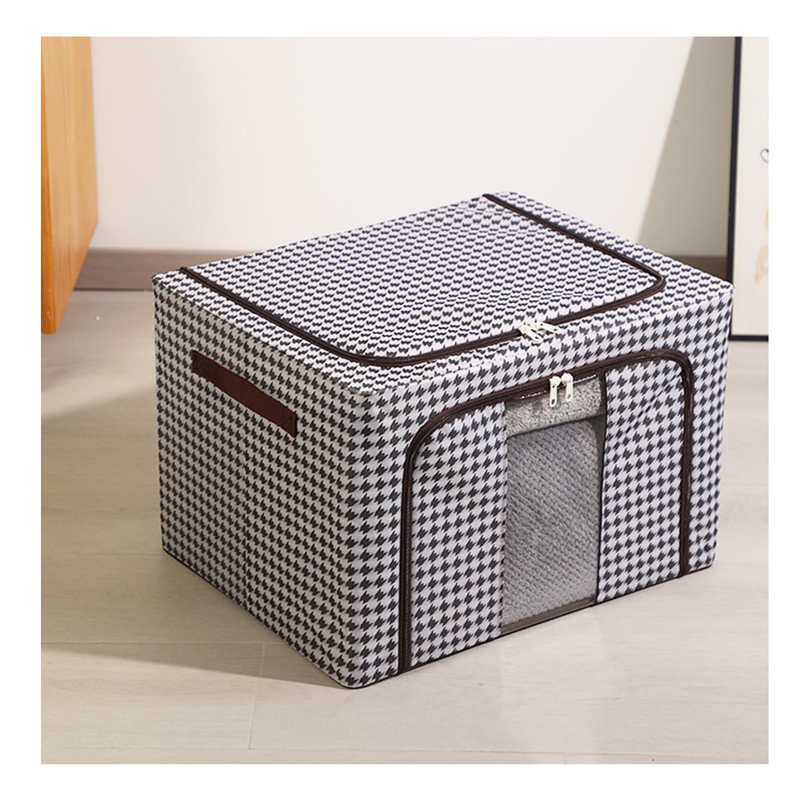 Confezione da 4 contenitori per vestiti in lino, 22 l, robusti