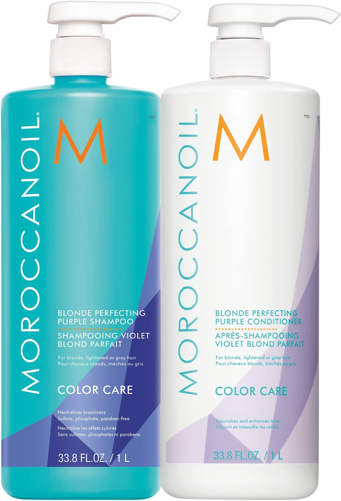 Moroccanoil Blonde Perfecting Purple Shampoo And Conditioner Bundle